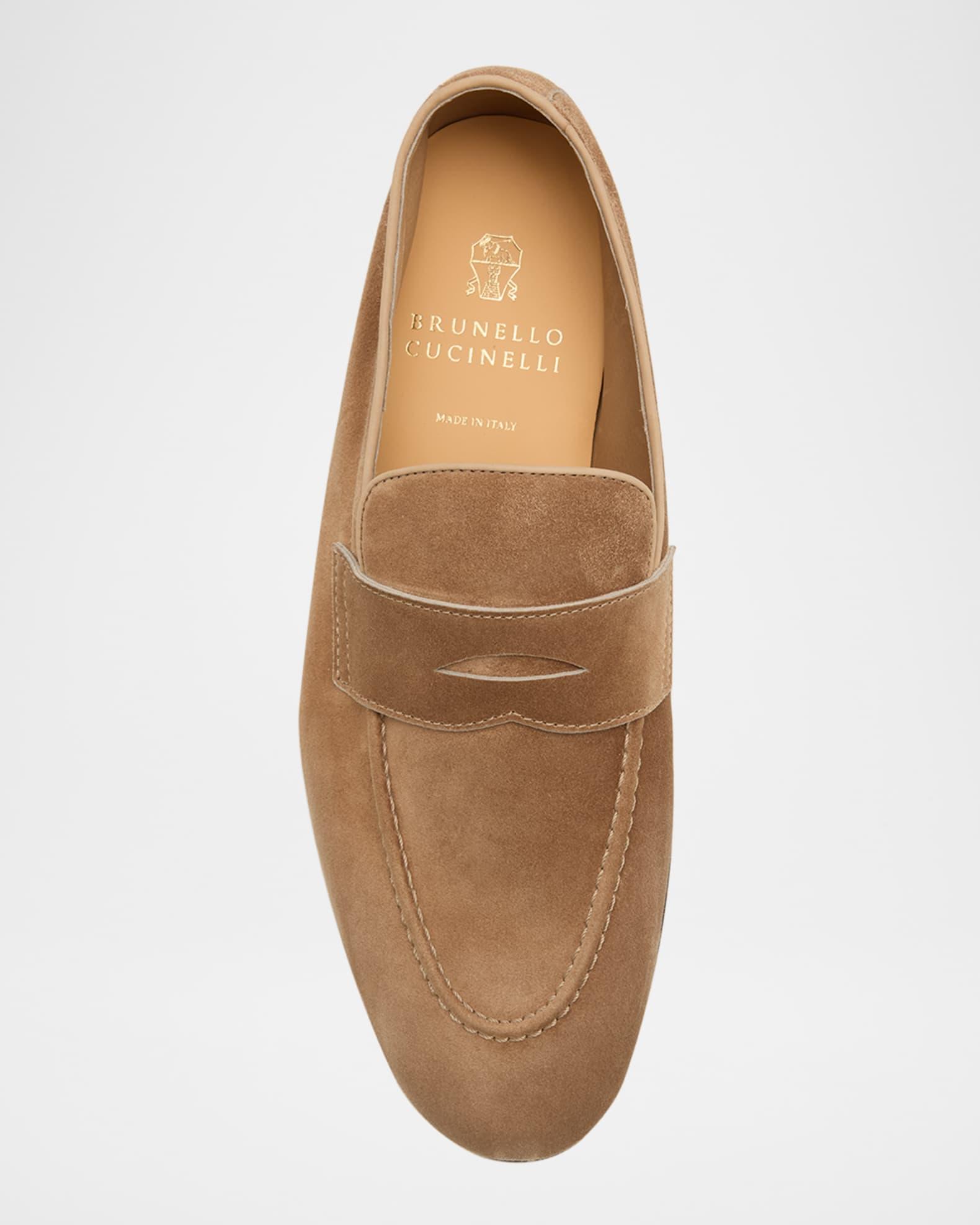 Men's Suede Penny Loafers Product Image