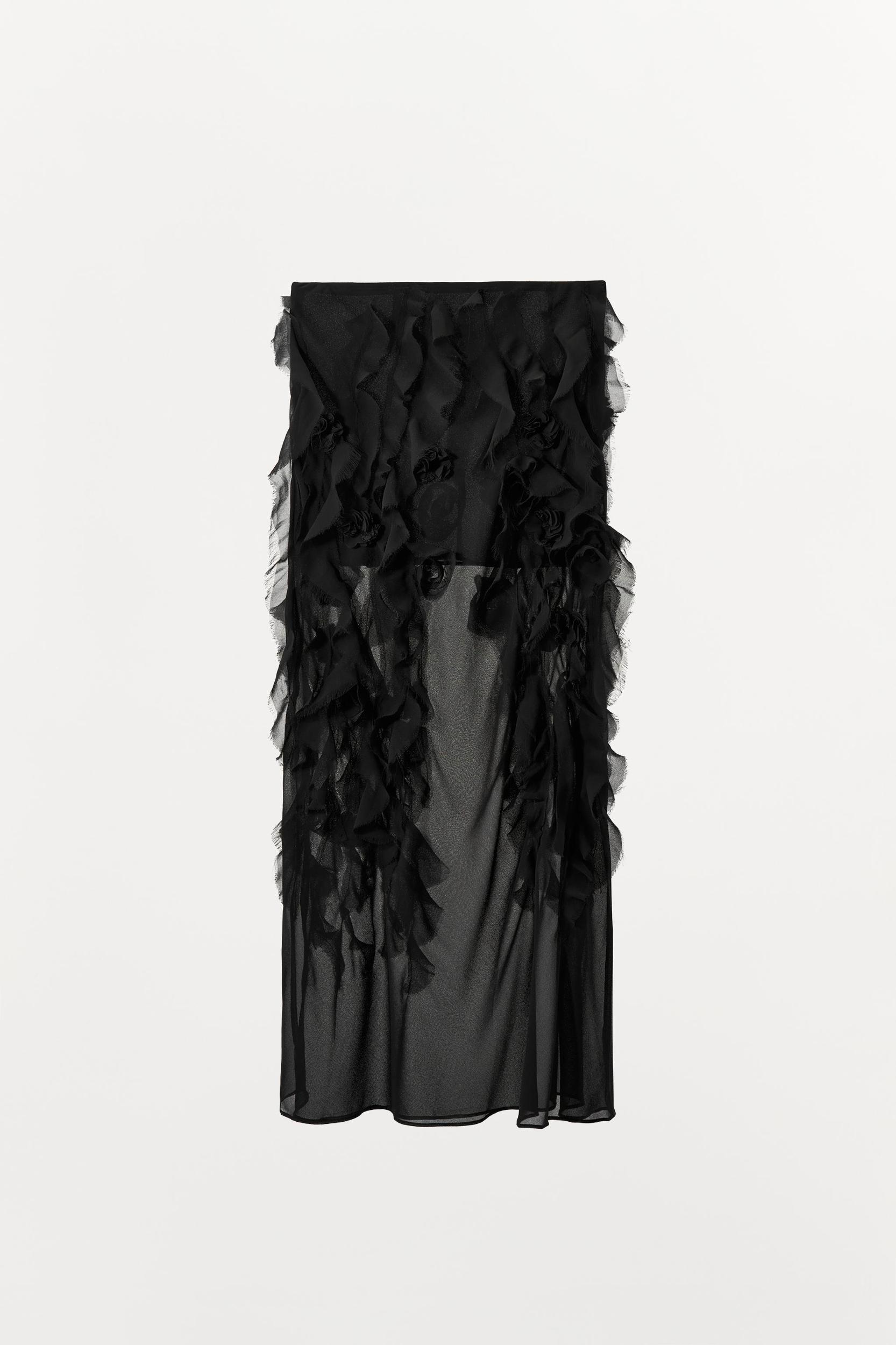 EMBOSSED FLOWER MIDI SKIRT Product Image