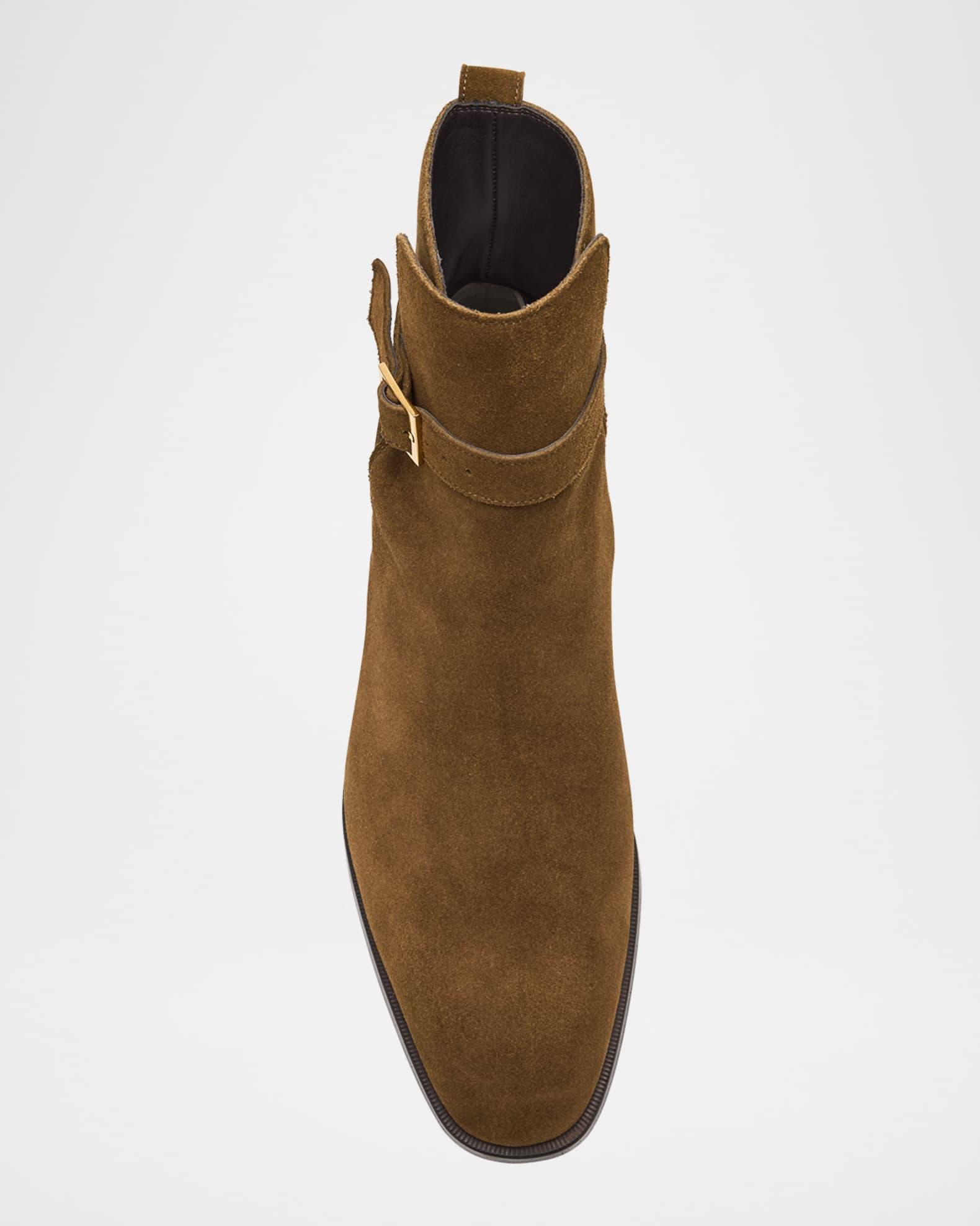 Men's Suede Buckle Ankle Boots Product Image