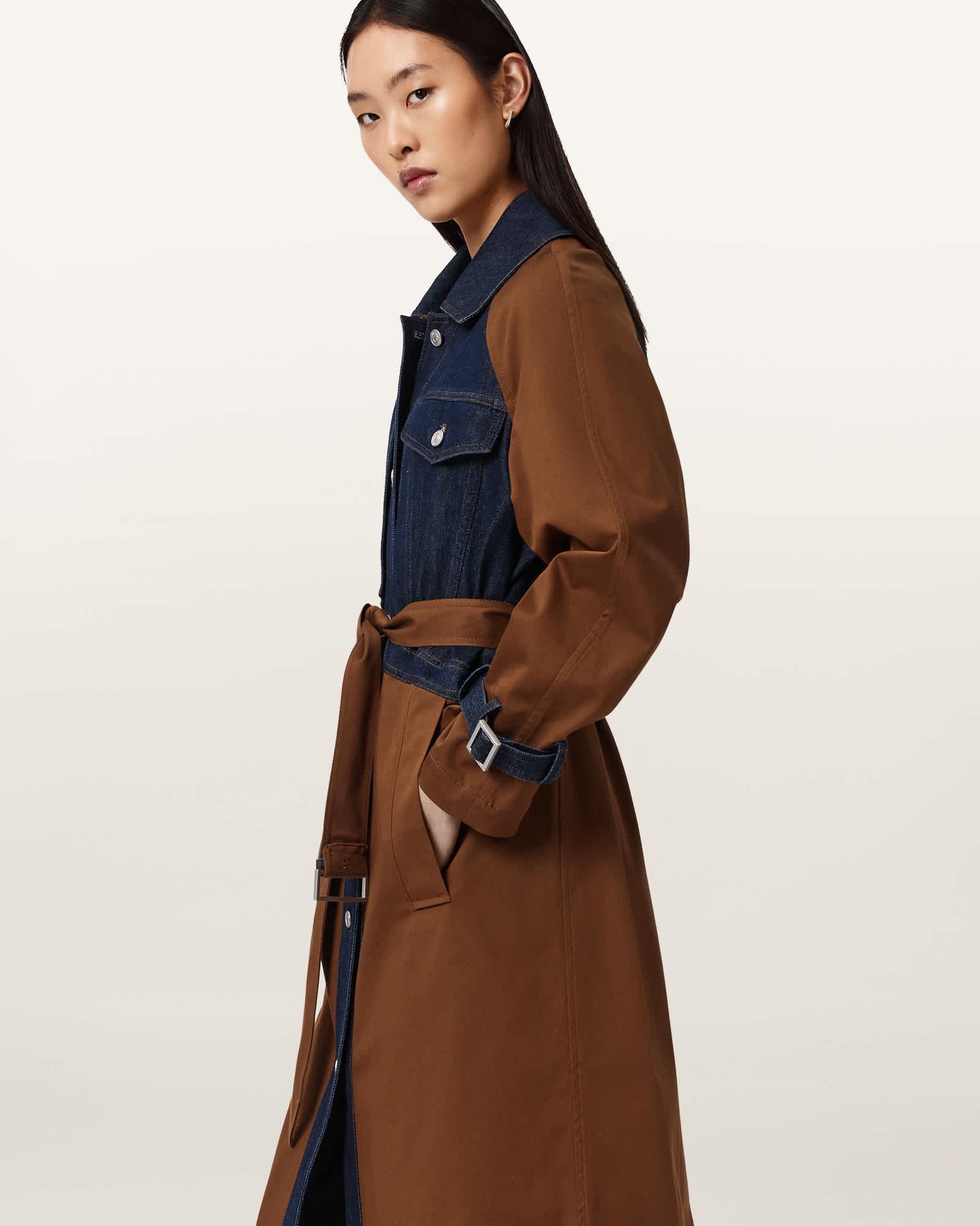 Dayly Trench Coat COGNAC BROWN | ALLSAINTS US Product Image