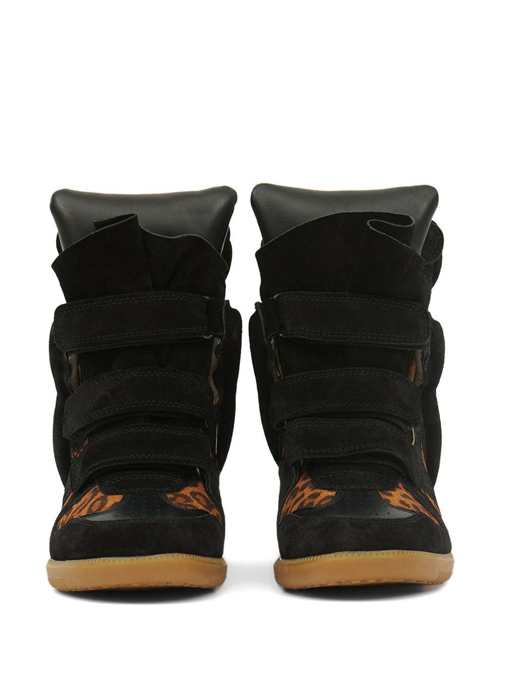 Bekett leopard-print panelled wedge sneakers Product Image