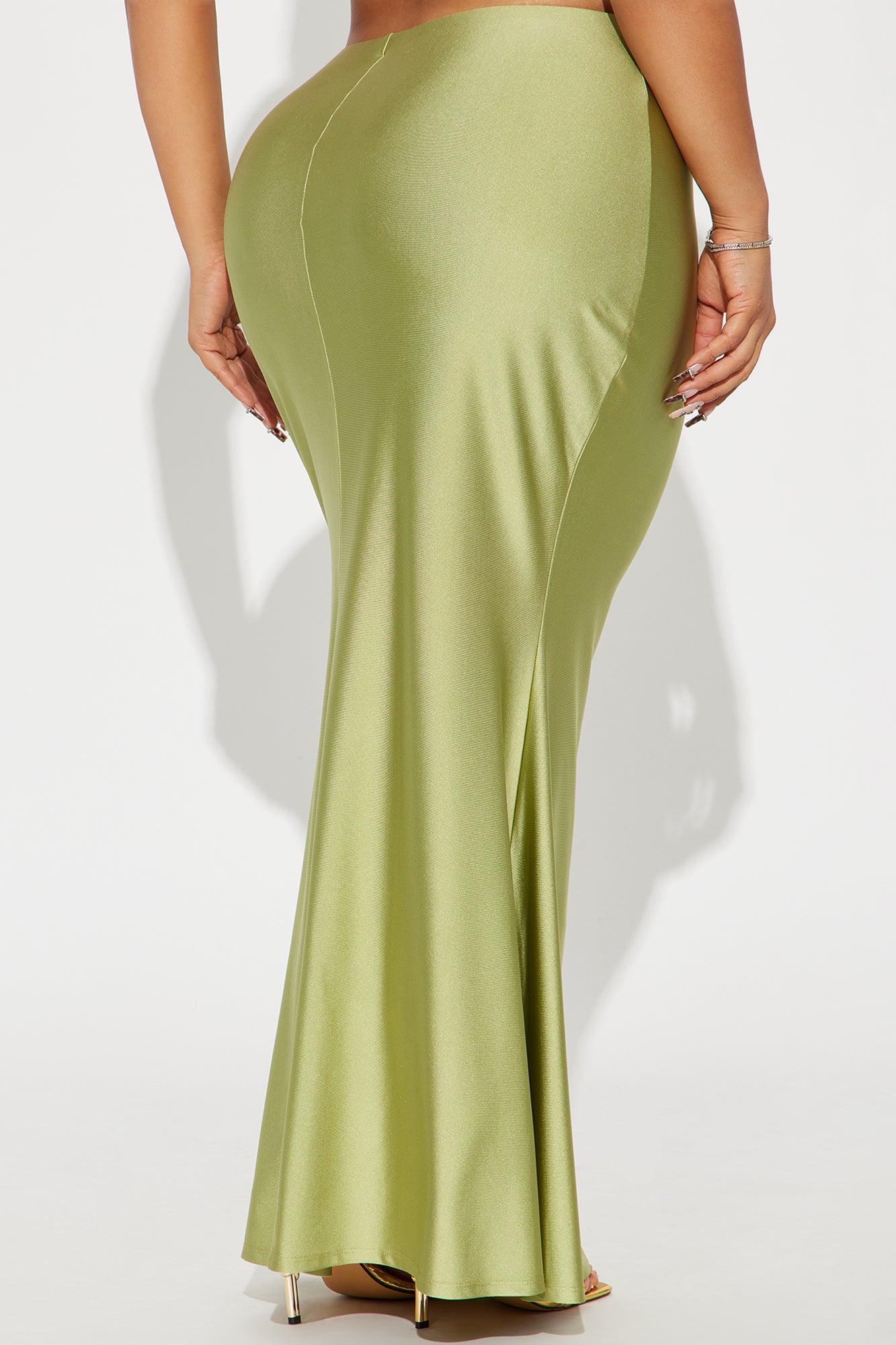 Kiki Mermaid Jersey Maxi Skirt - Sage Product Image
