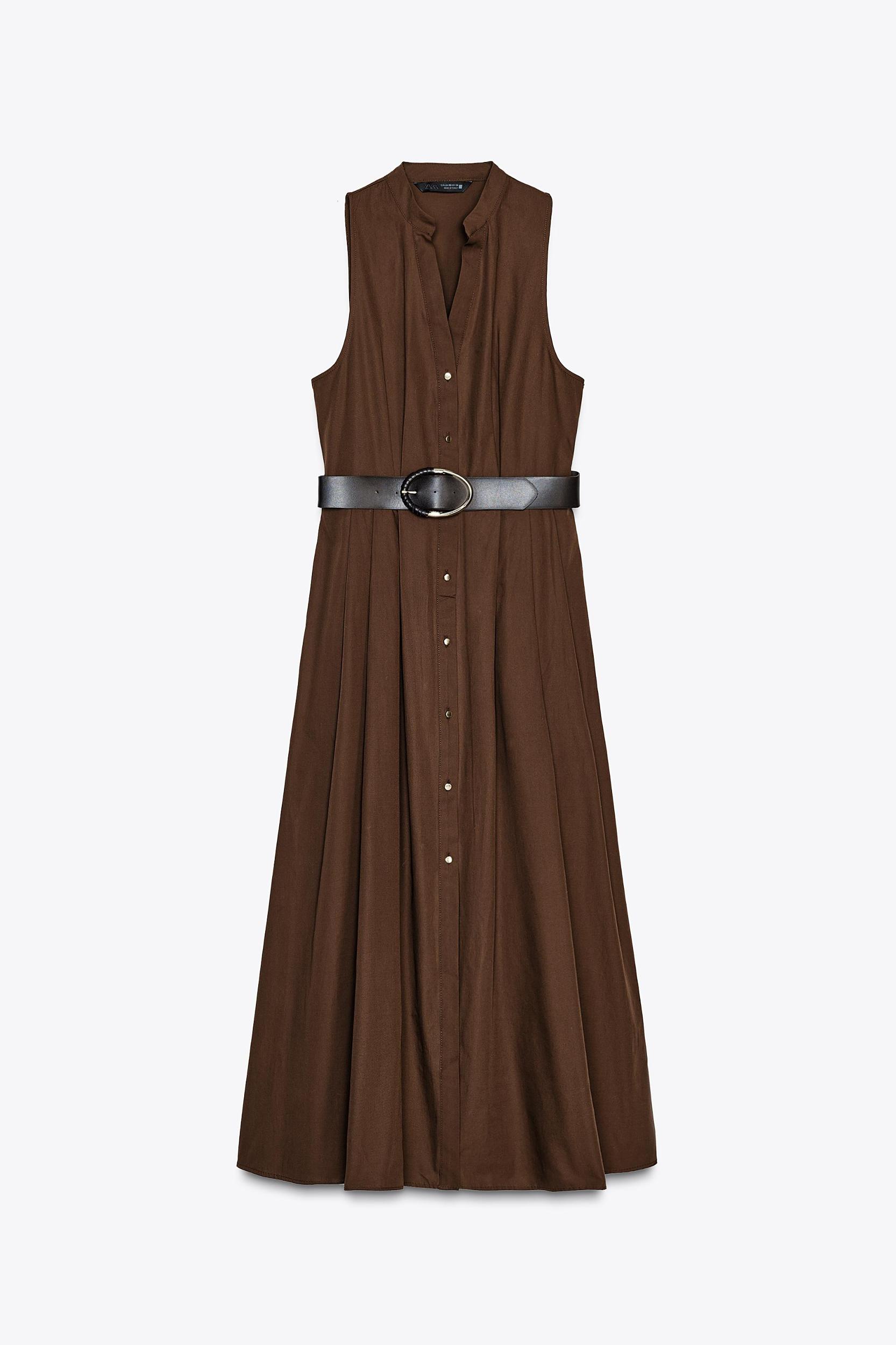 BELTED MIDI DRESS Product Image