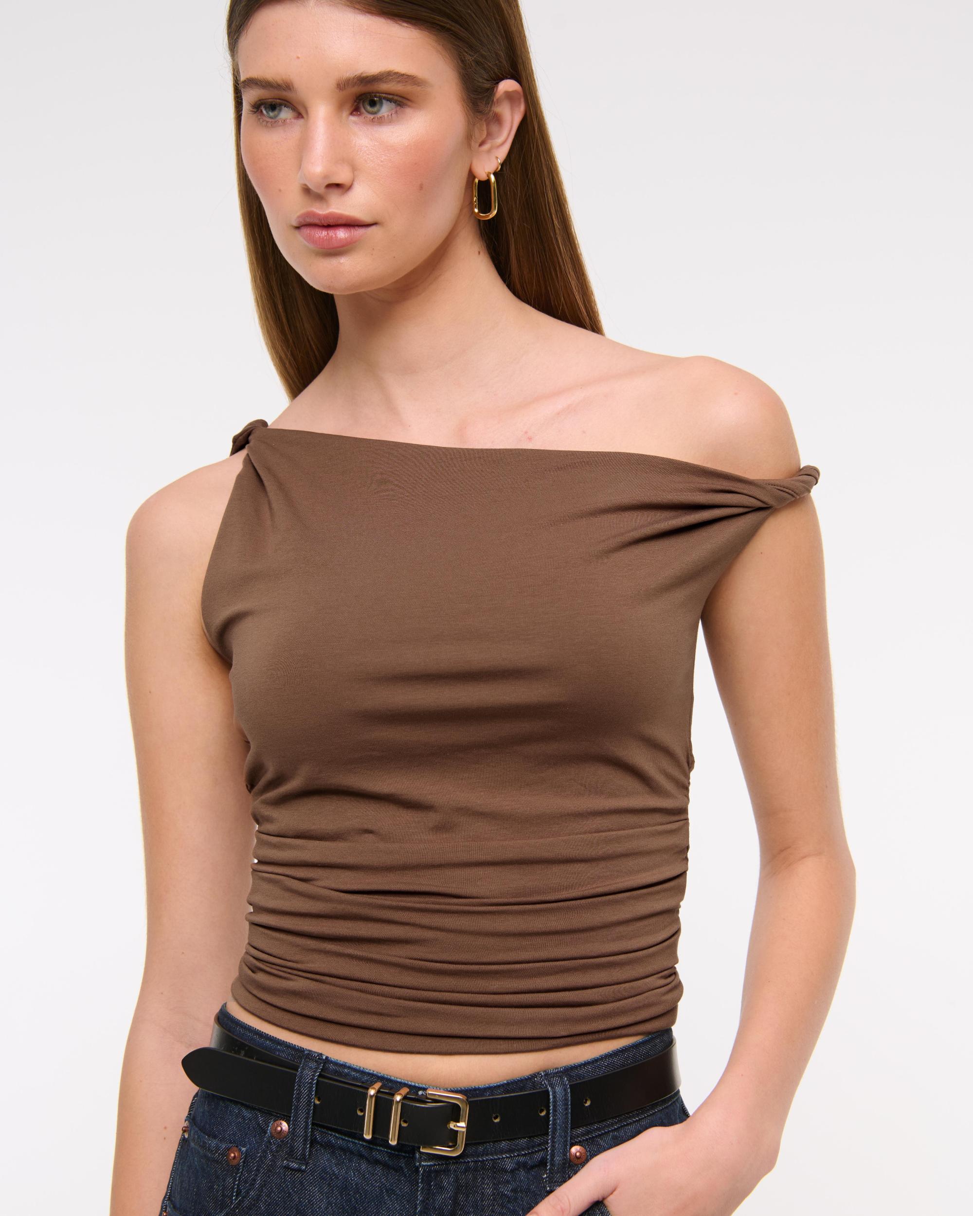 Asymmetrical Mesh Twist Top Product Image