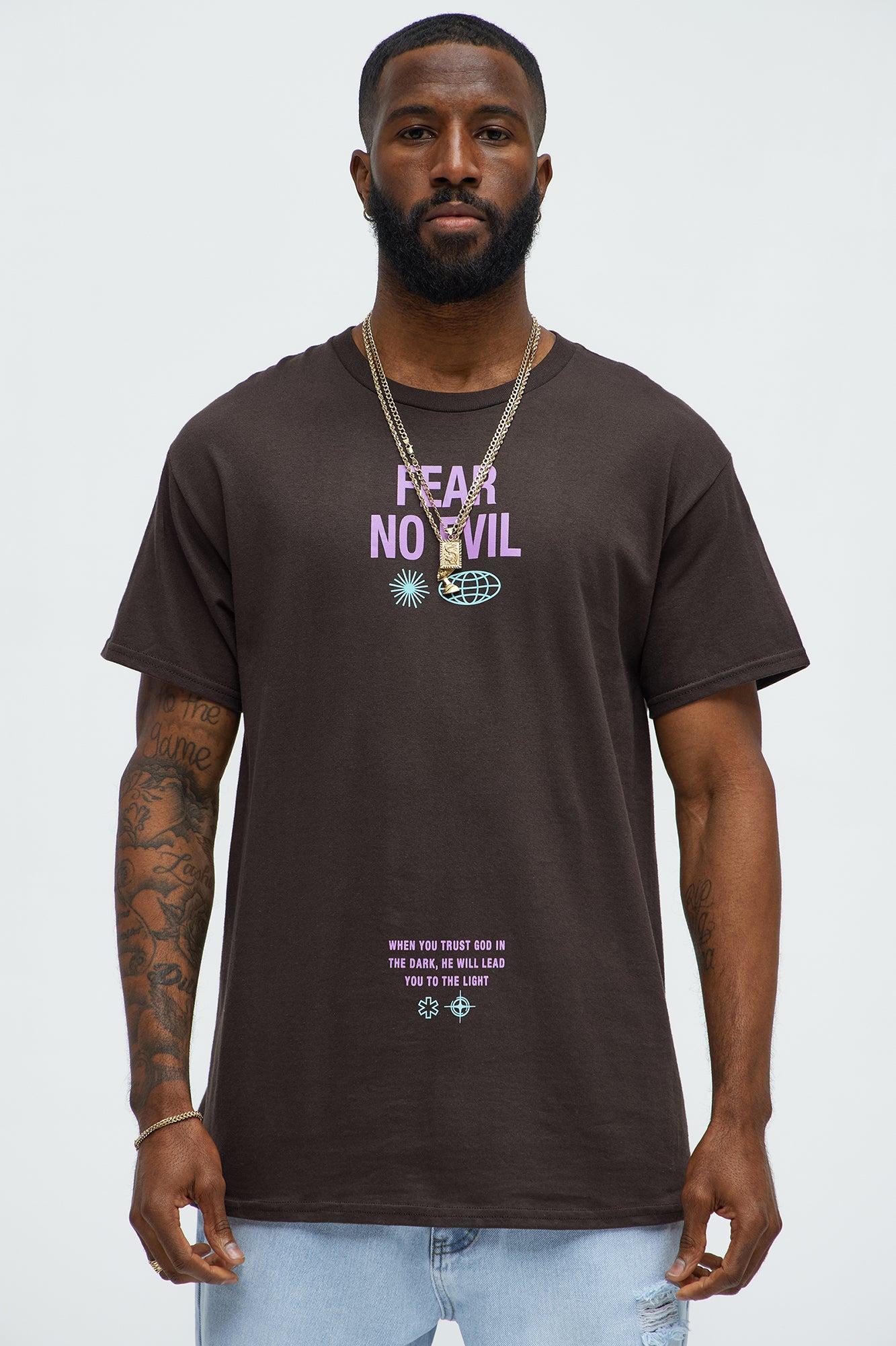 Fear No Evil Repent Oversized Short Sleeve Tee - Chocolate Product Image