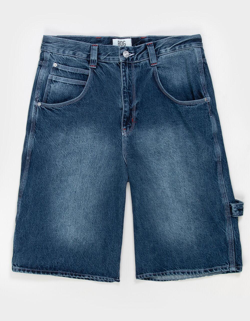 BDG Urban Outfitters Slouchy Wide Leg Mens Carpenter Shorts - INDIGO Product Image