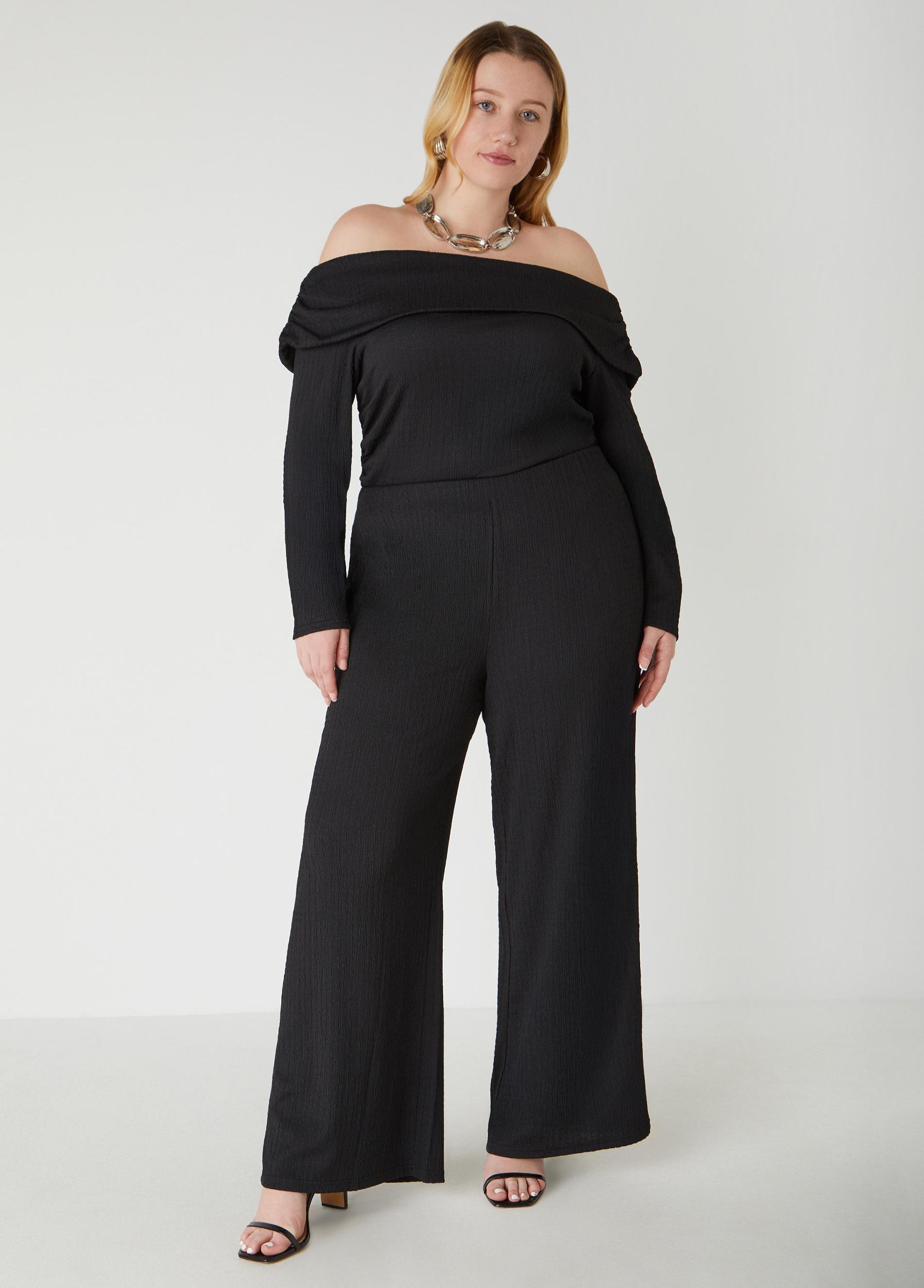 Plus Size Textured Off The Shoulder Top Ashley Stewart Product Image