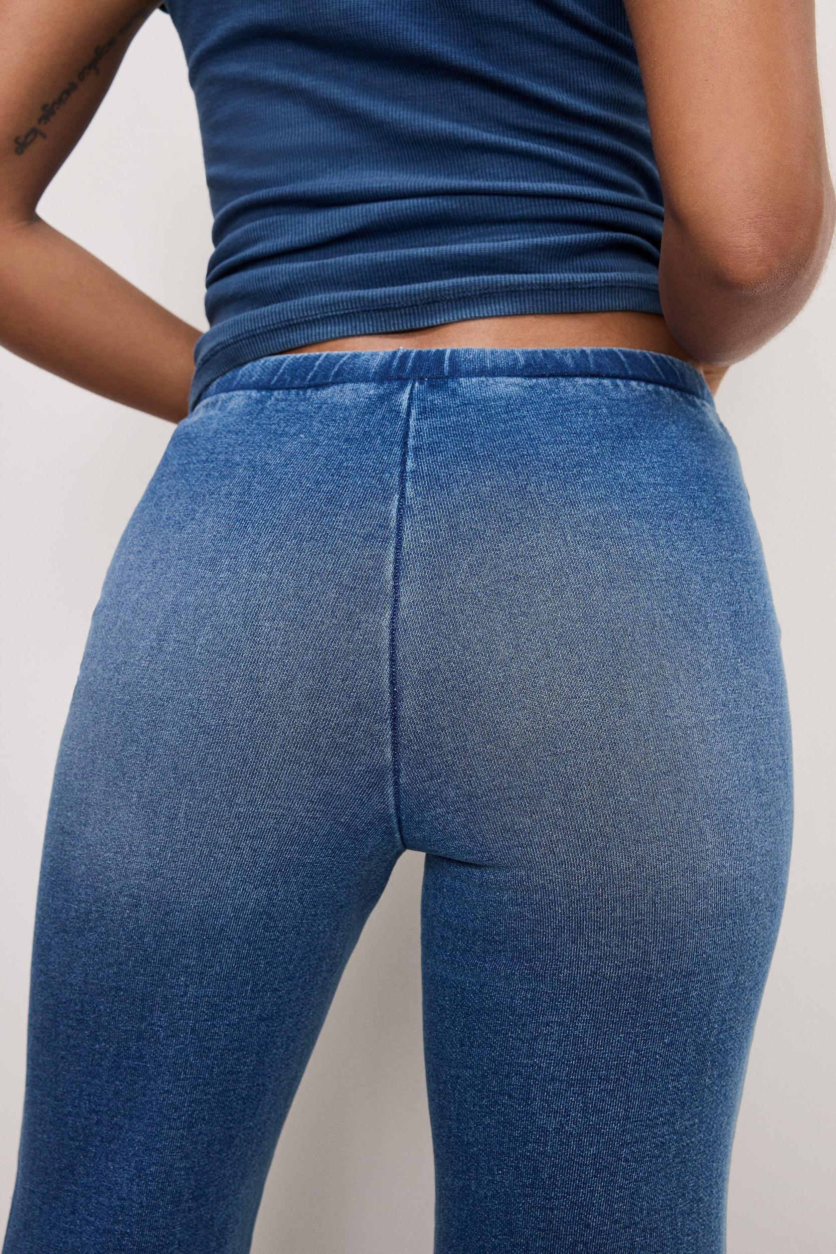 JEANIUS PULL ON FLARE LEGGINGS | INDIGO900 Product Image