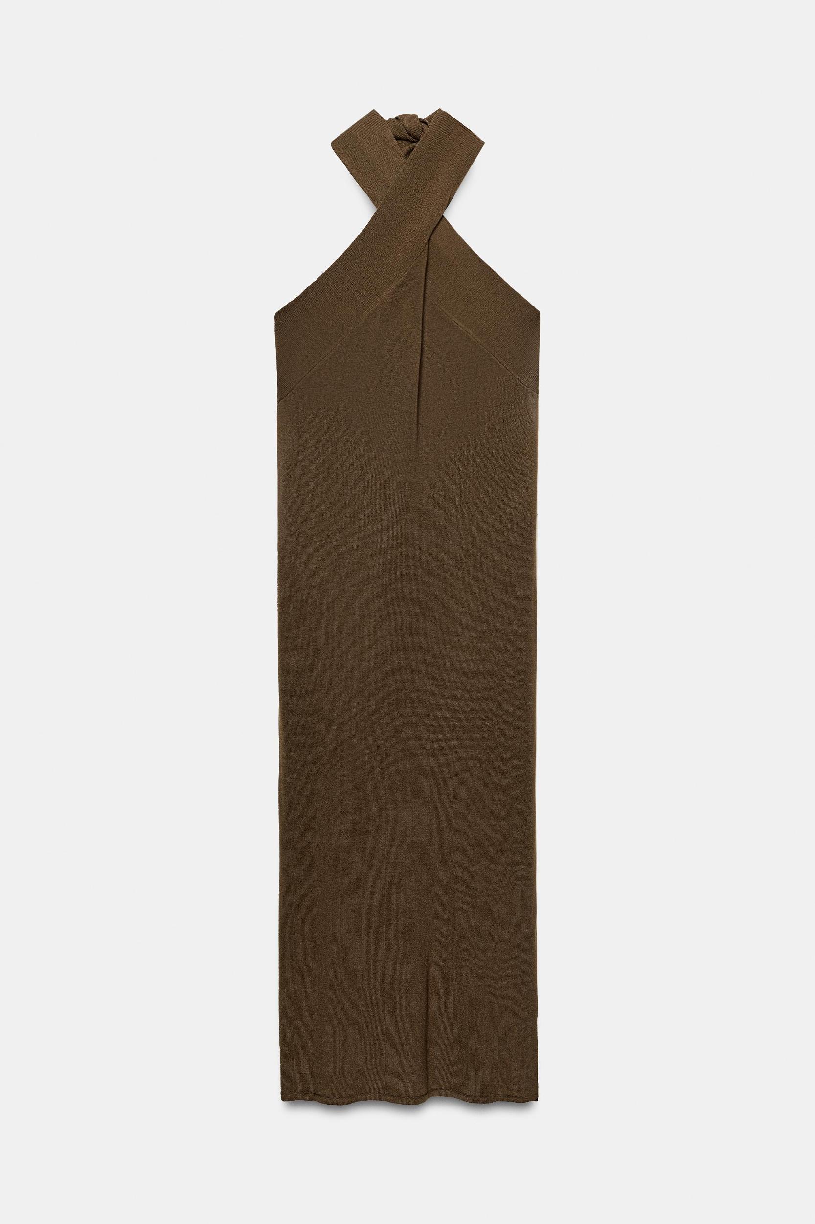 KNIT HALTER MIDI DRESS Product Image