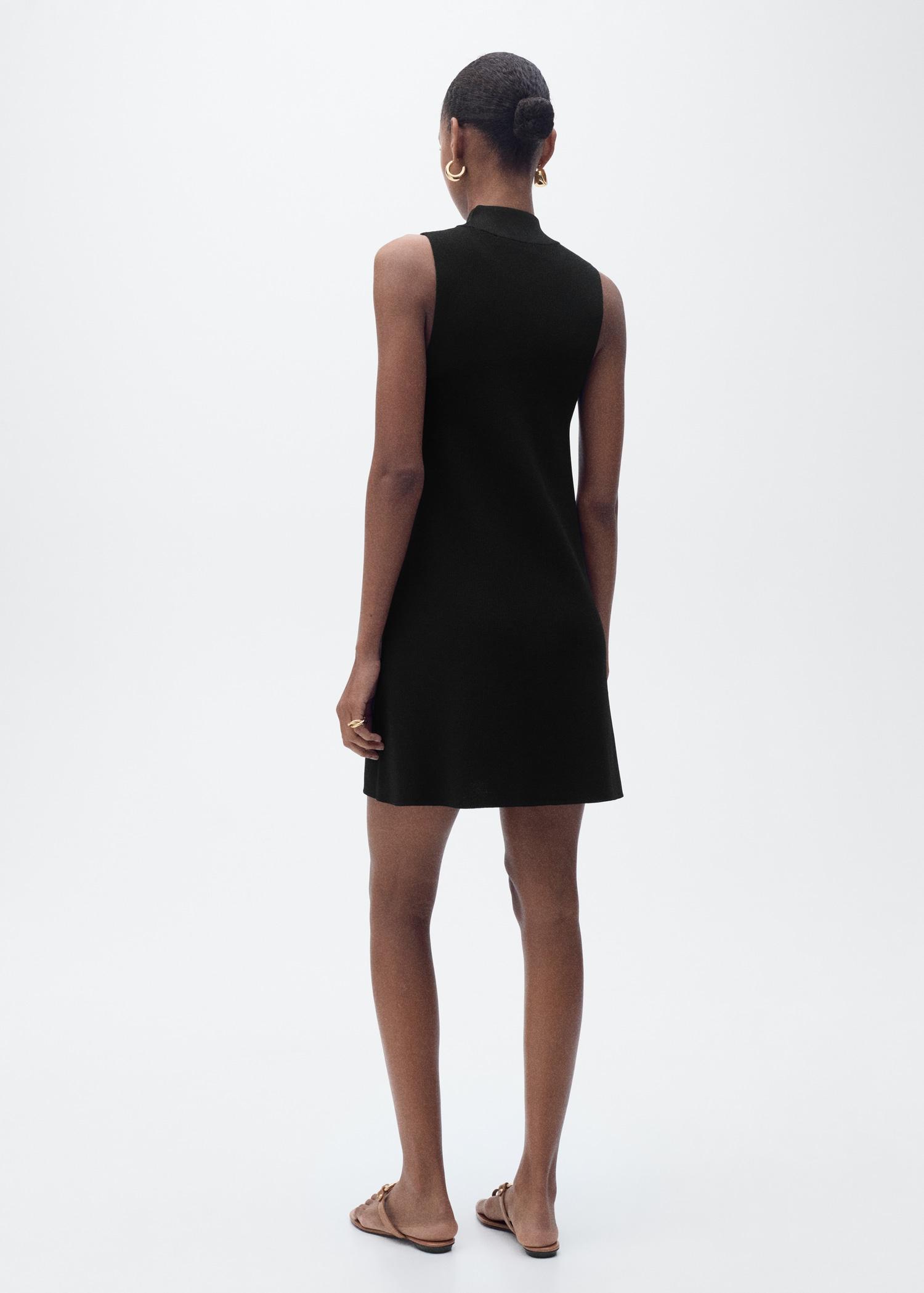 Perkins-neck knitted dress - Women | MANGO USA Product Image