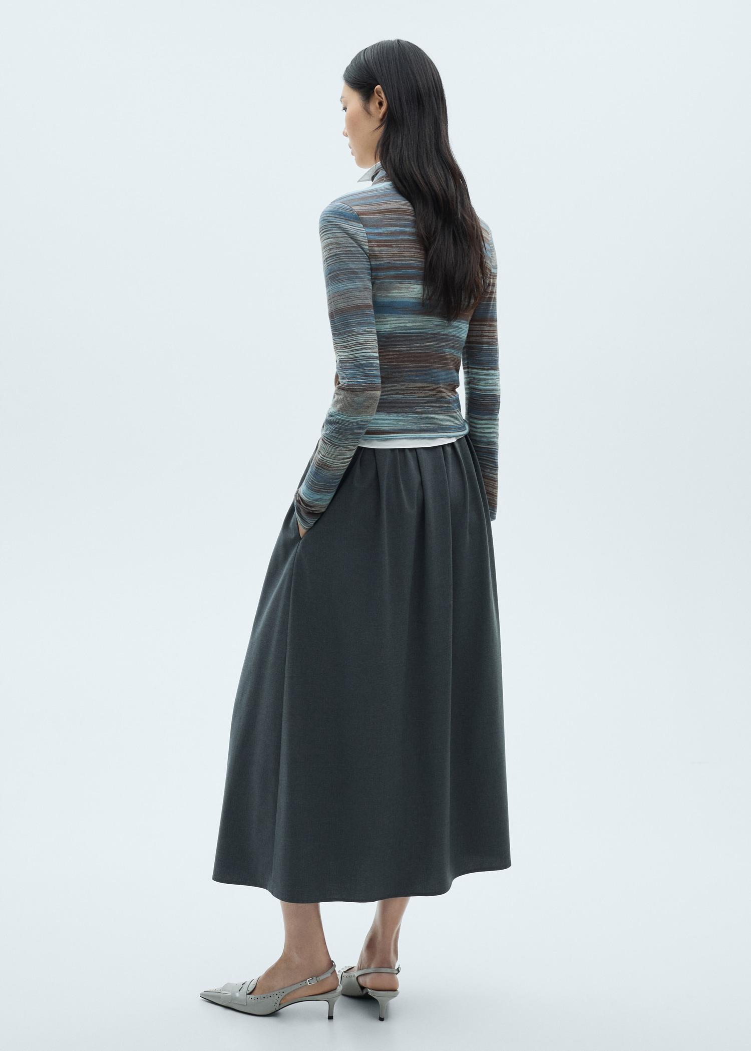 Stand-collar striped sweater - Women | MANGO USA Product Image