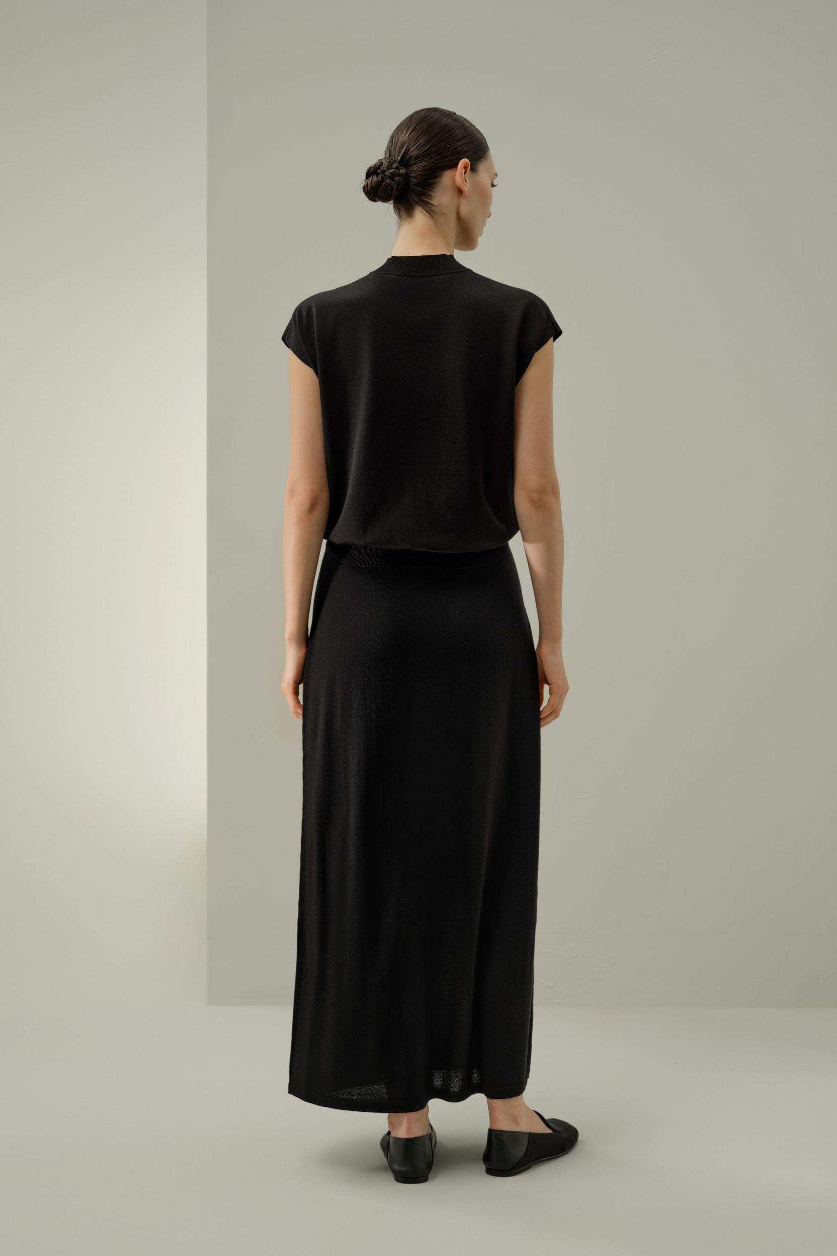 Merino Wool Drawstring Maxi Skirt Product Image