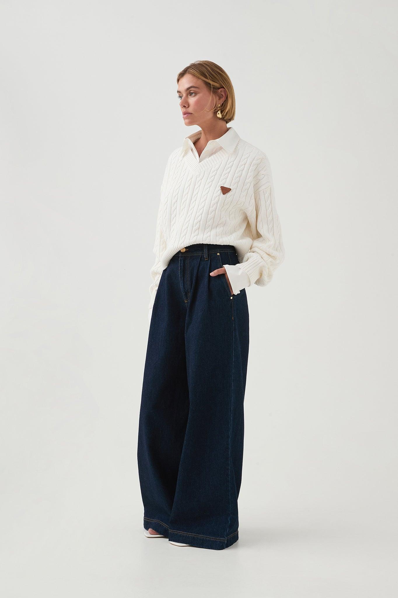 Naia Cropped Cable Knit Product Image
