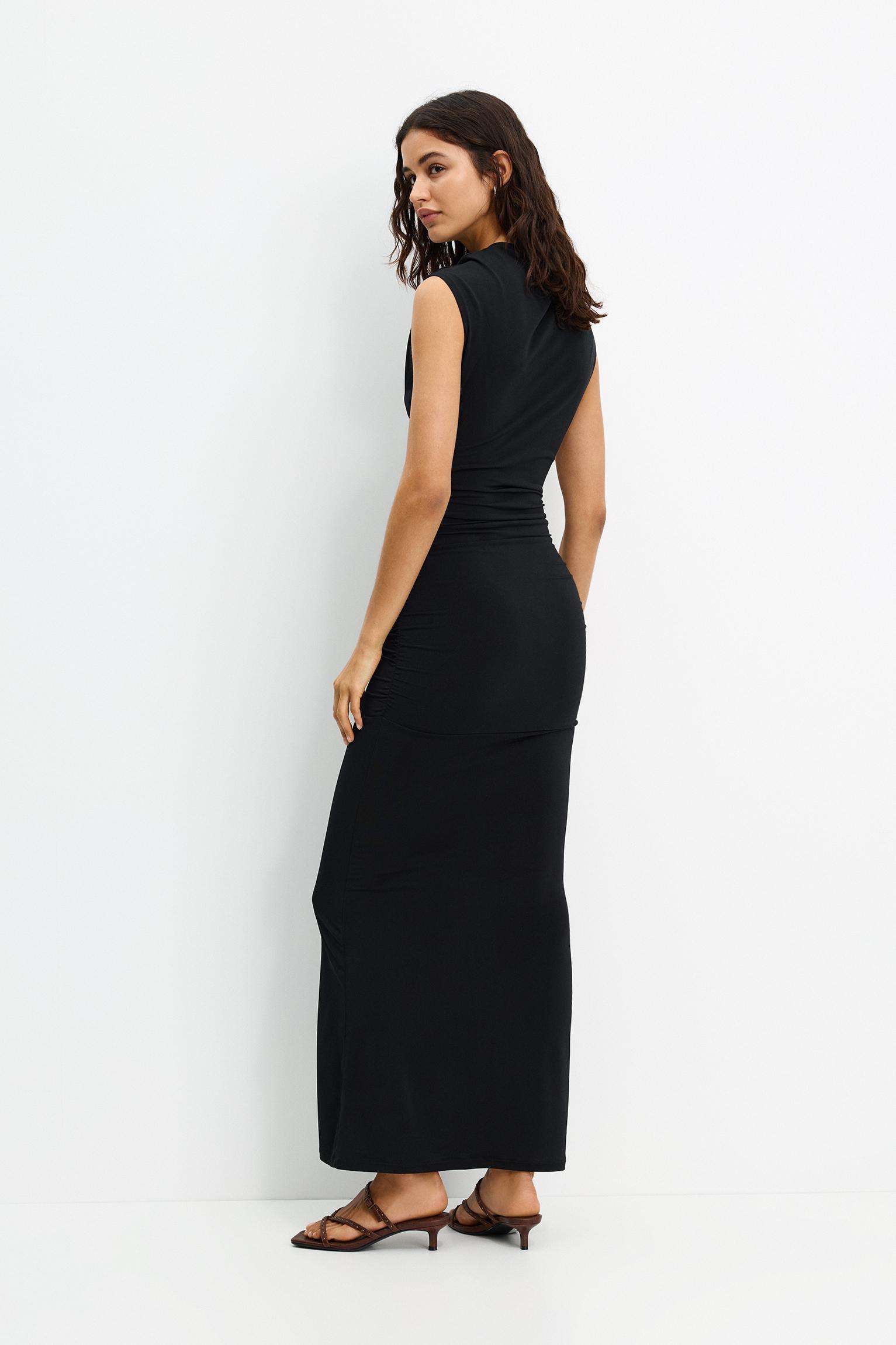 Sleeveless midi dress with gathering Product Image