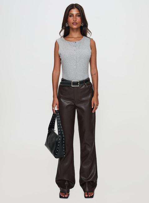 Nolene Low Rise Pants Chocolate Product Image