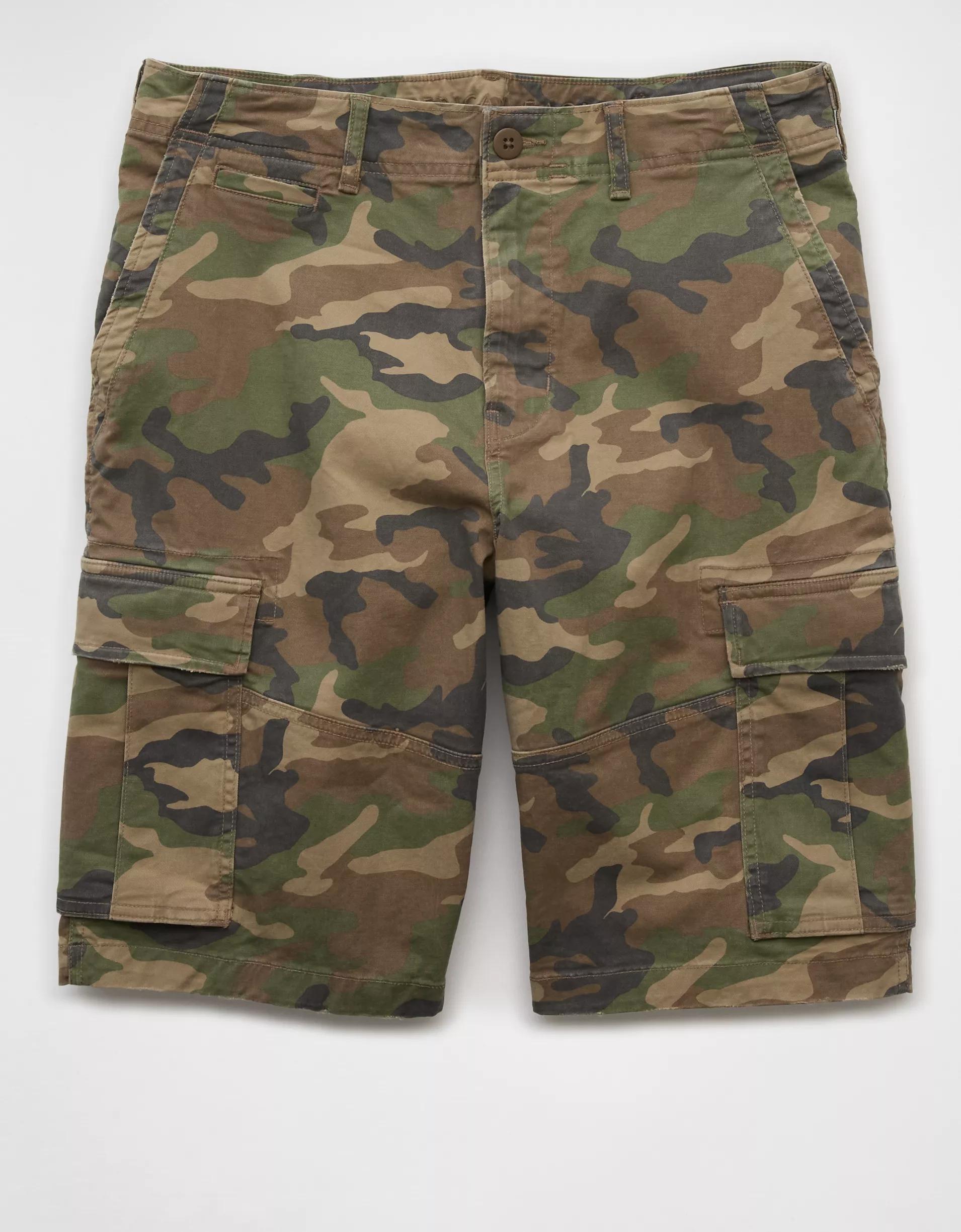 AE 12" Flex Lived-In Camo Cargo Short Product Image