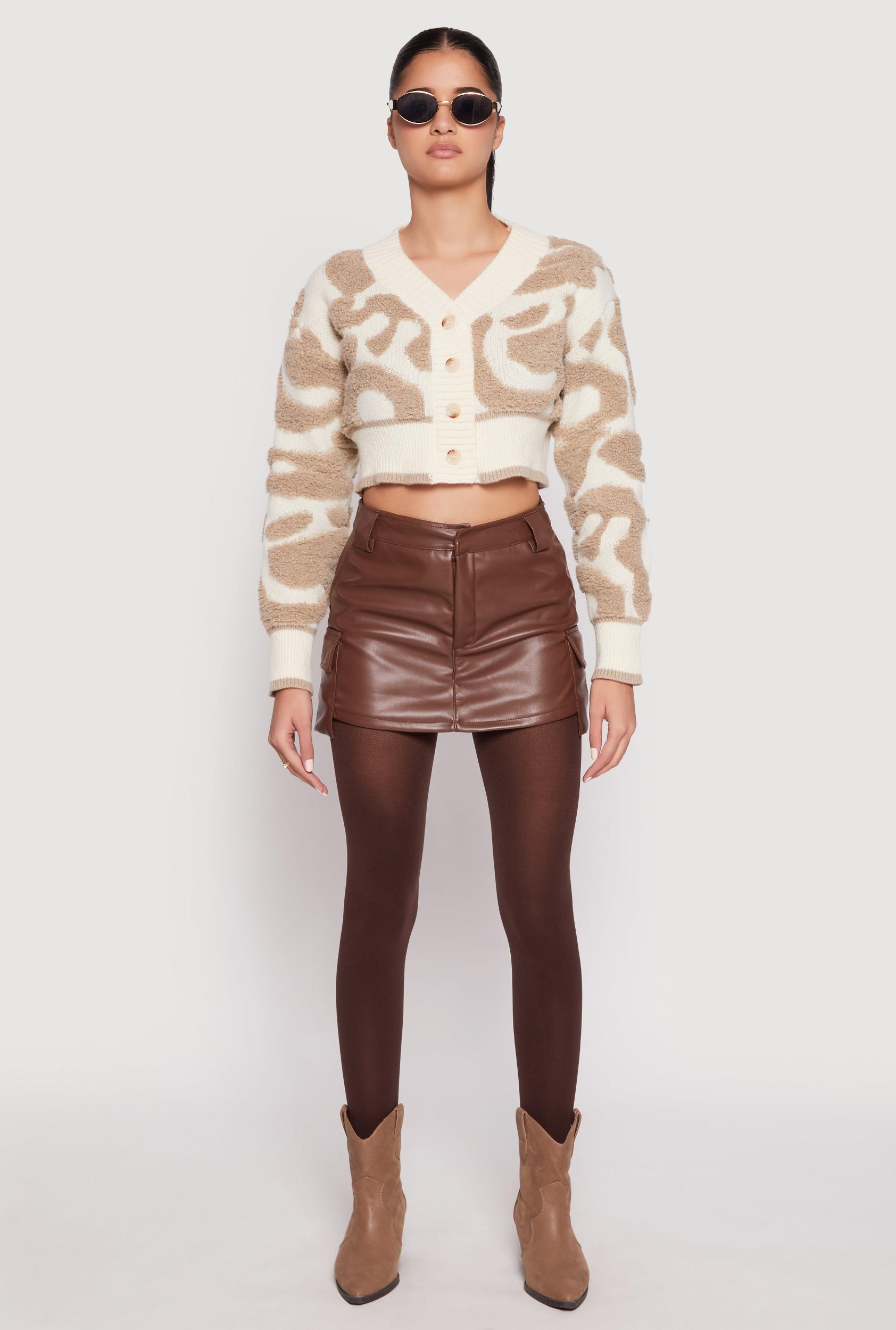 Womens Daisy Tufted Knit Cropped Cardigan Product Image