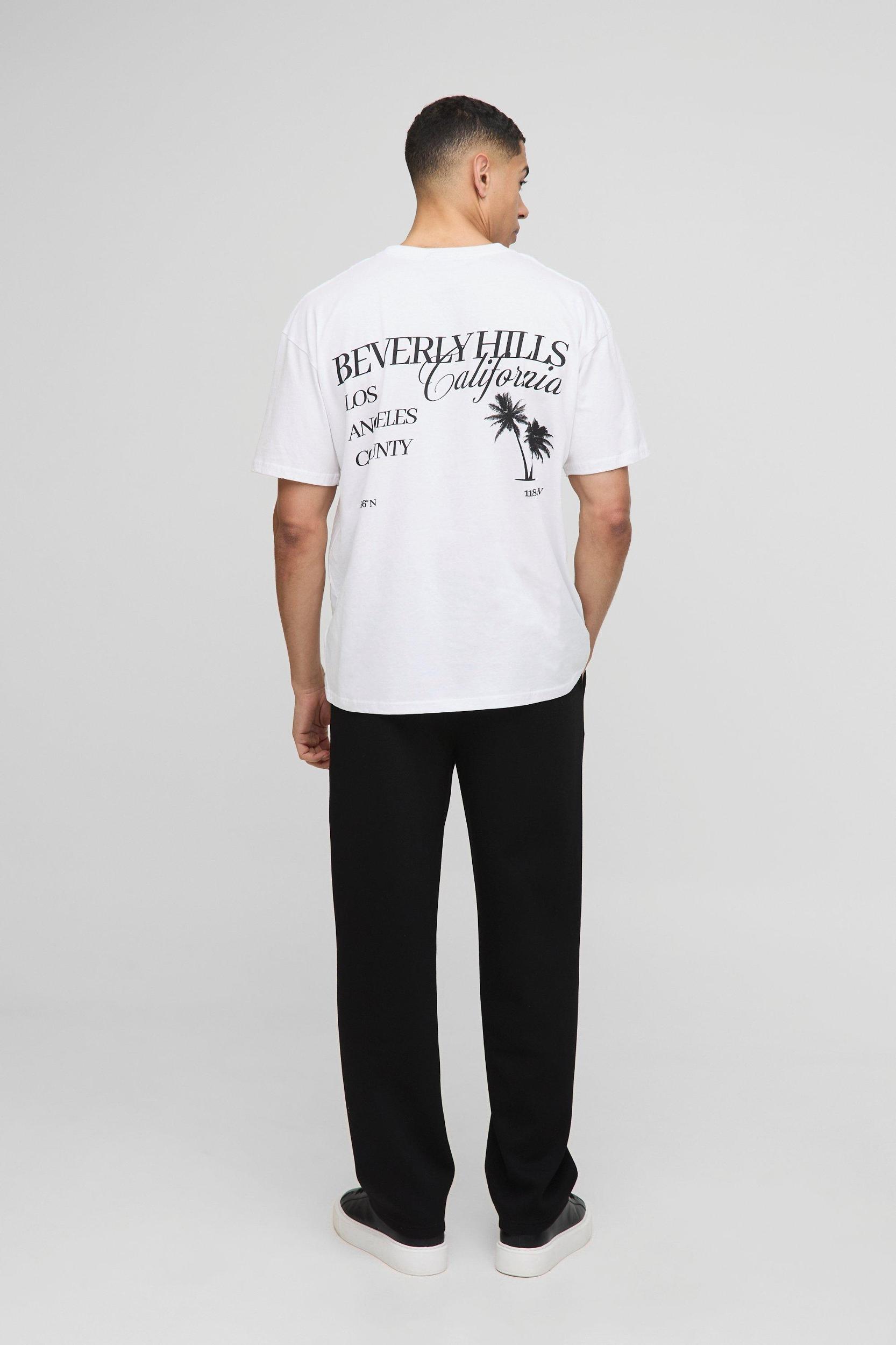 Oversized Beverly Hills Palm Print T-Shirt | boohooMAN USA Product Image