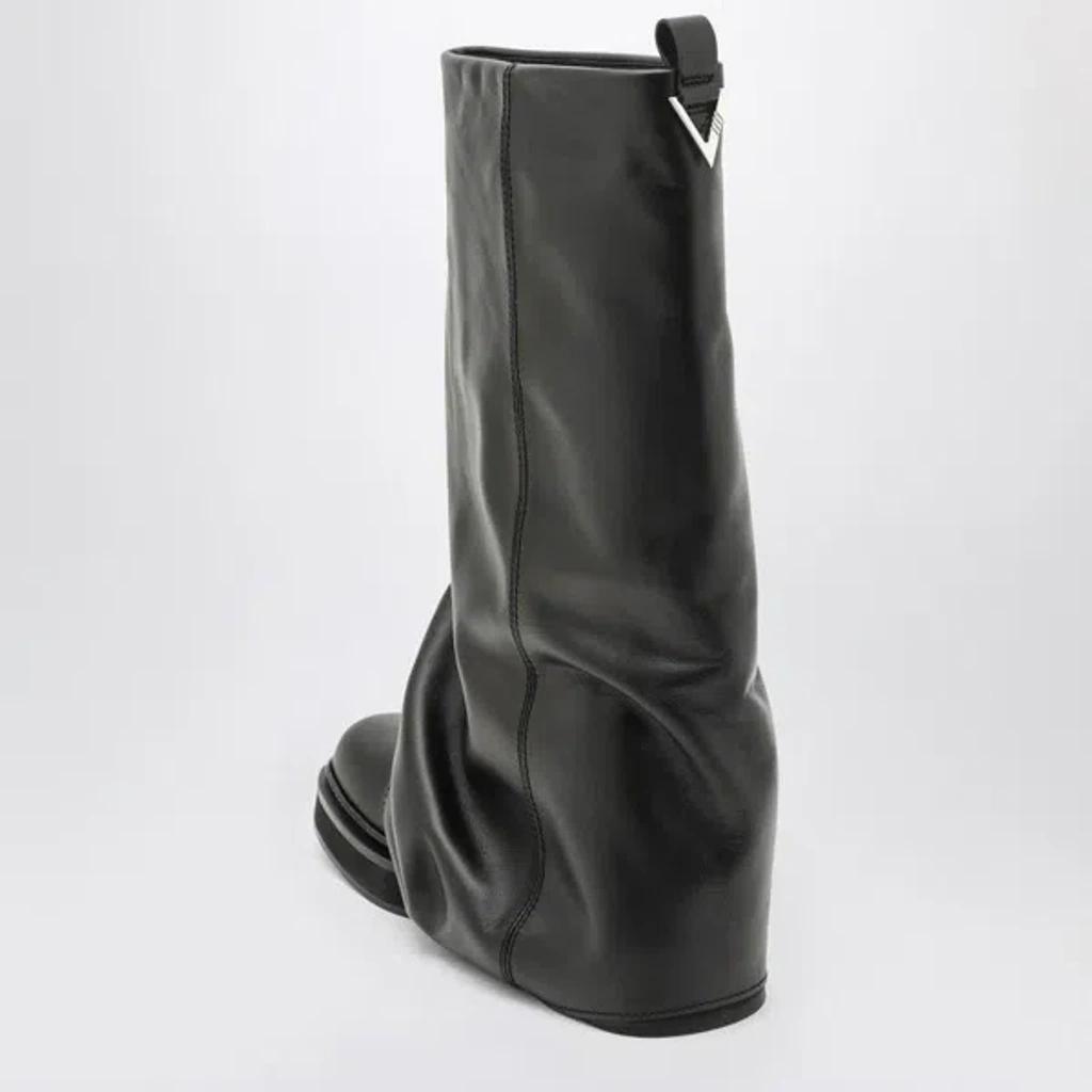 ATTICO Robin Layered Leather Knee Boots In Black Product Image