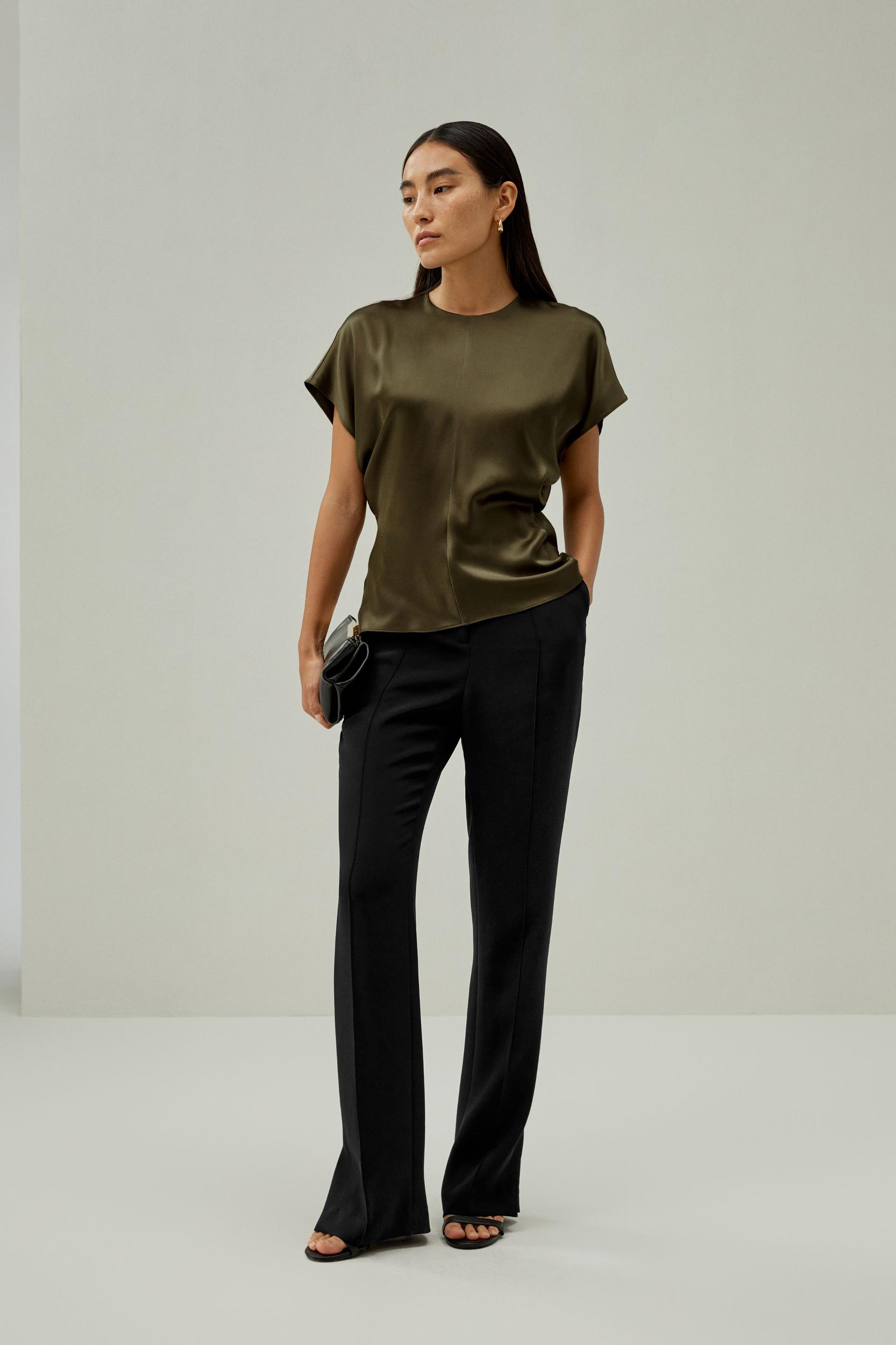 Short Batwing Sleeve Silk Contour Top Product Image