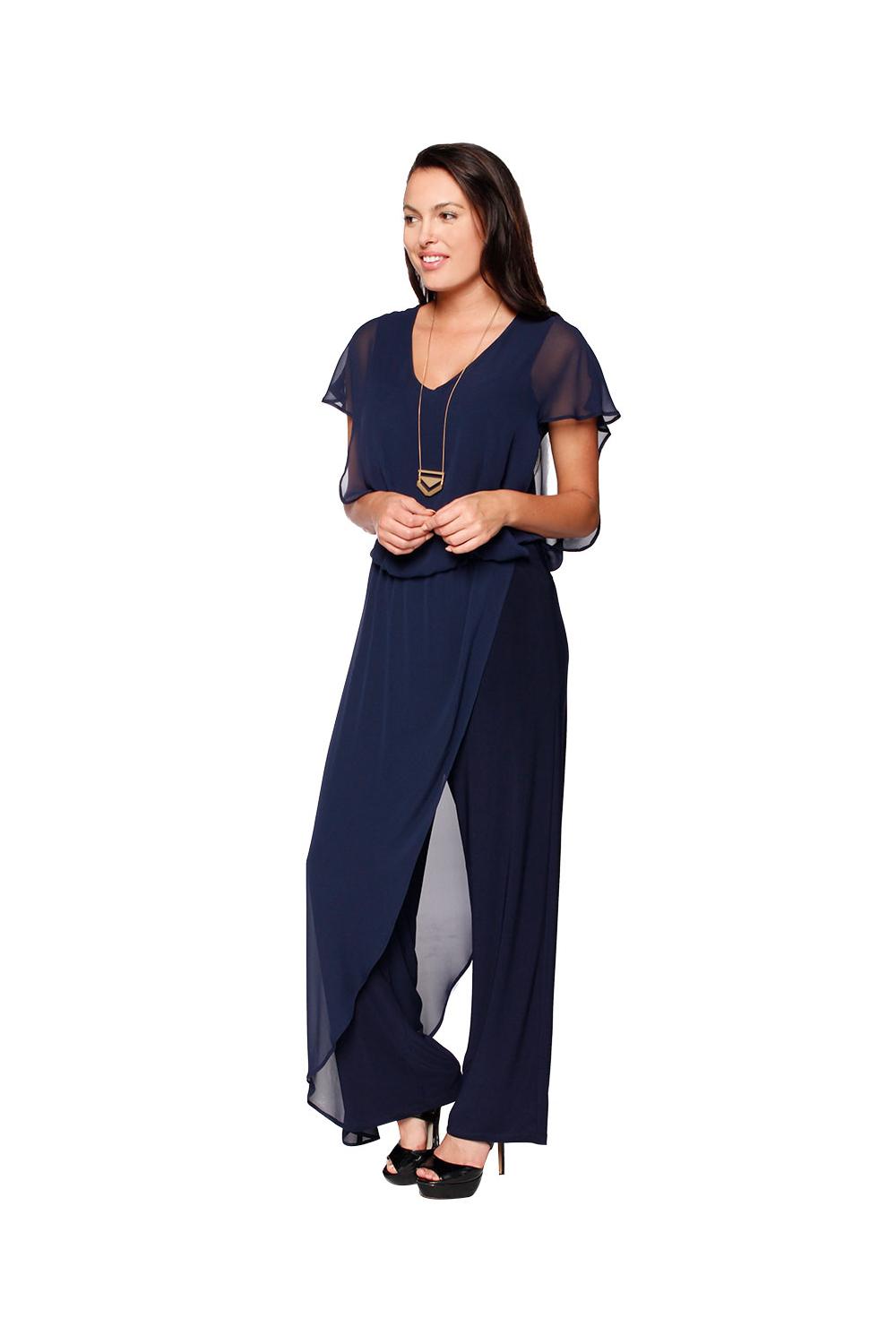 Jumpsuit w/ Chiffon Overlay Product Image