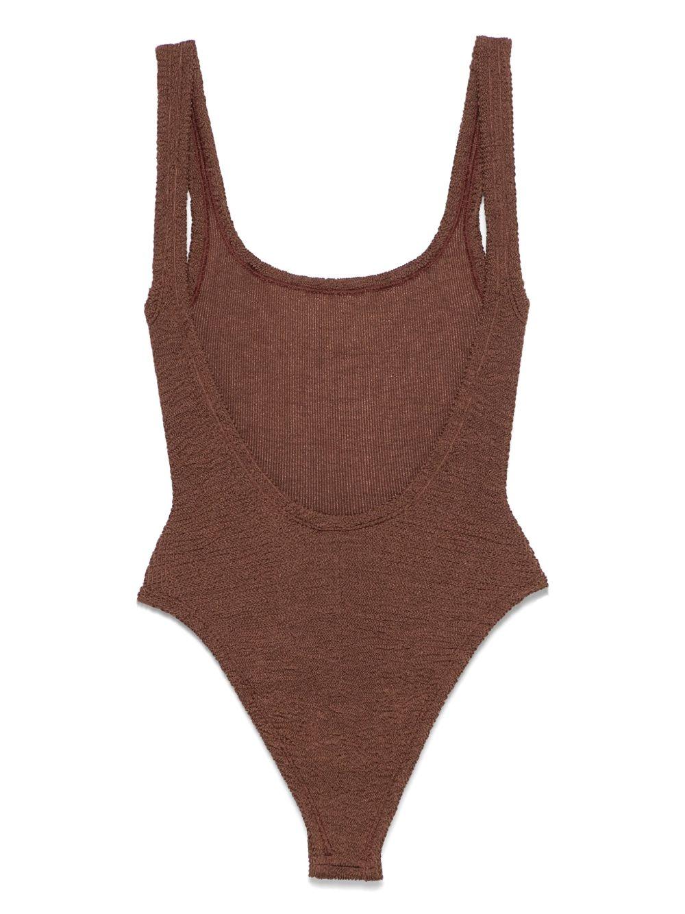 square-neck crinkle-effect swimsuit Product Image