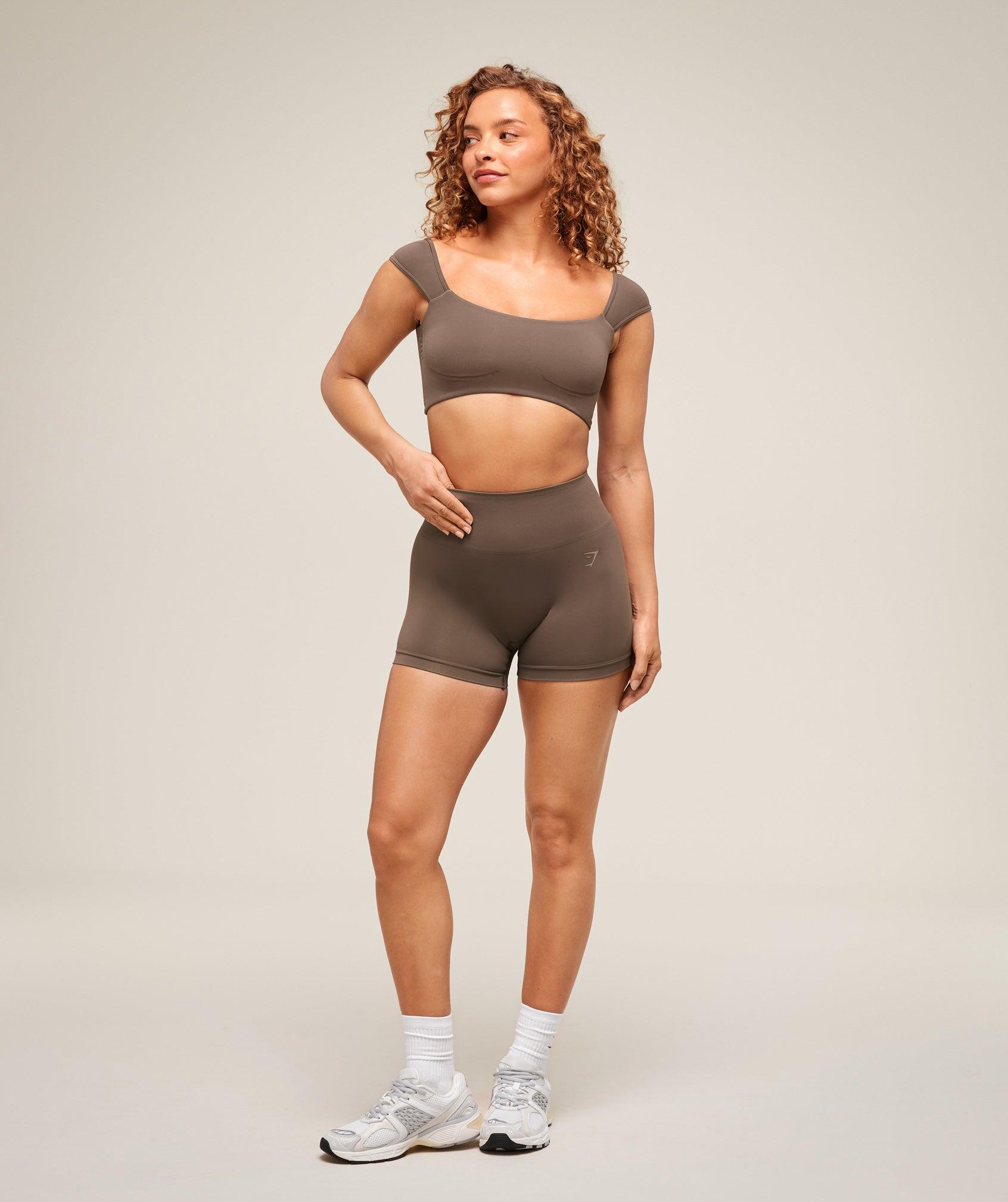 Gymshark Soft Sculpt Cap Sleeve Bralette - Walnut Brown Female Product Image