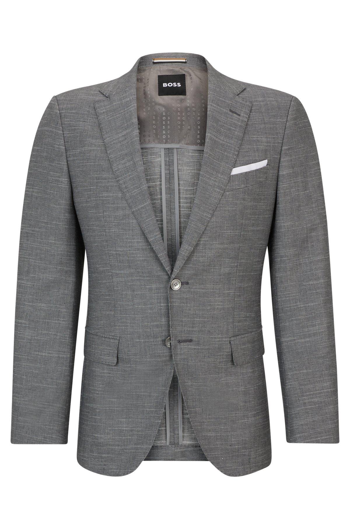 Slim-fit jacket in a patterned wool blend Product Image