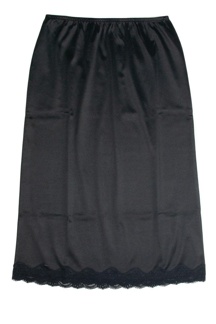 Black Lace Trim Slip Skirt Product Image