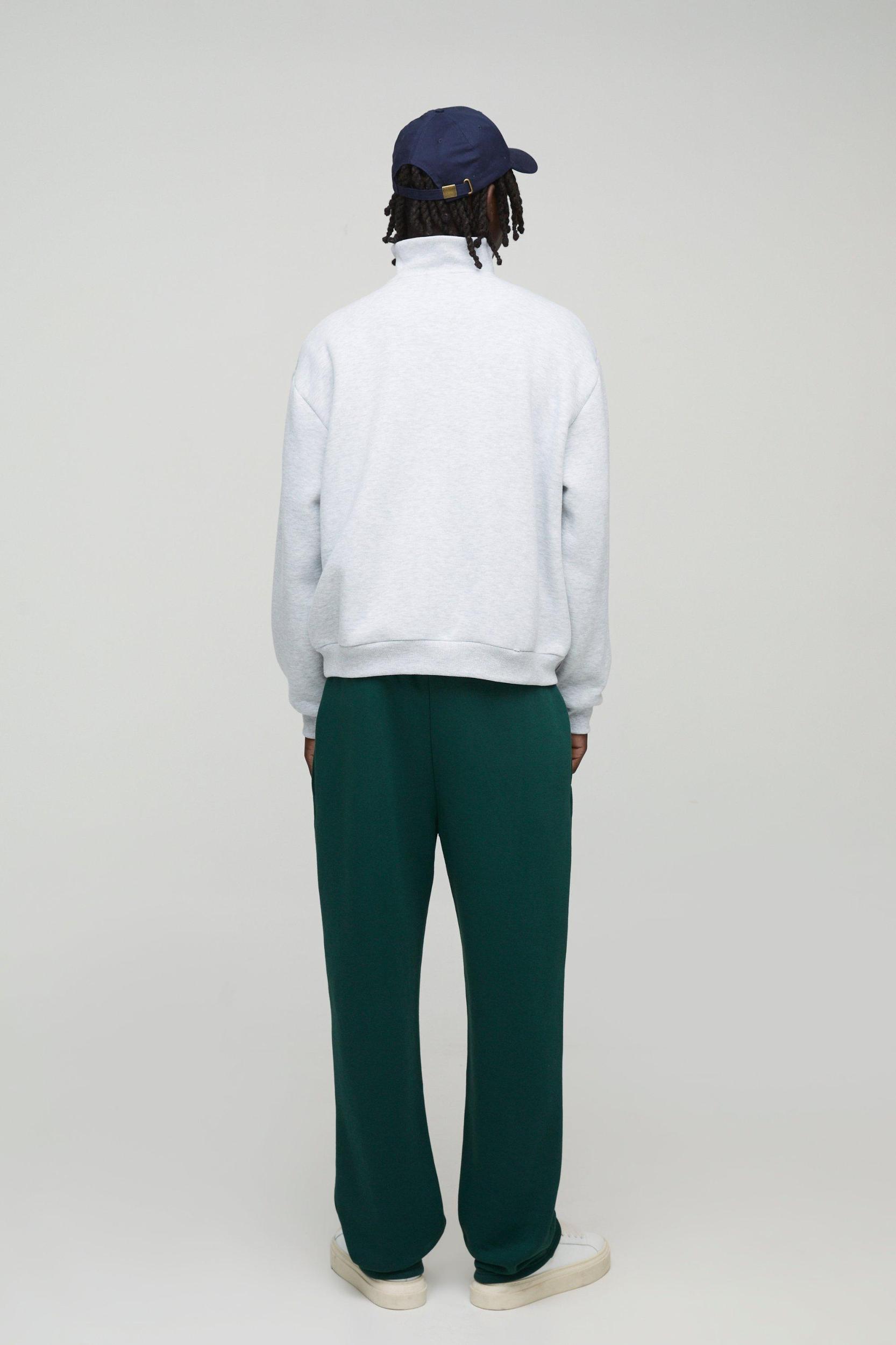 Oversized Rib Detail Funnel Neck Sweatshirt | boohooMAN USA Product Image