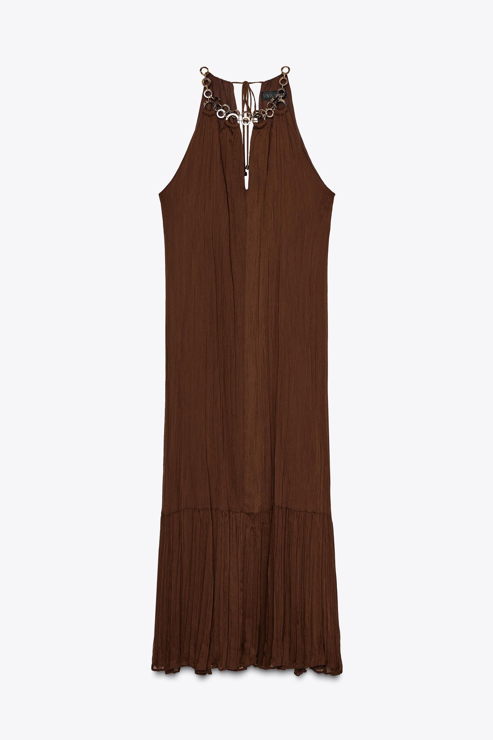 GROMMET HALTER MIDI DRESS Product Image