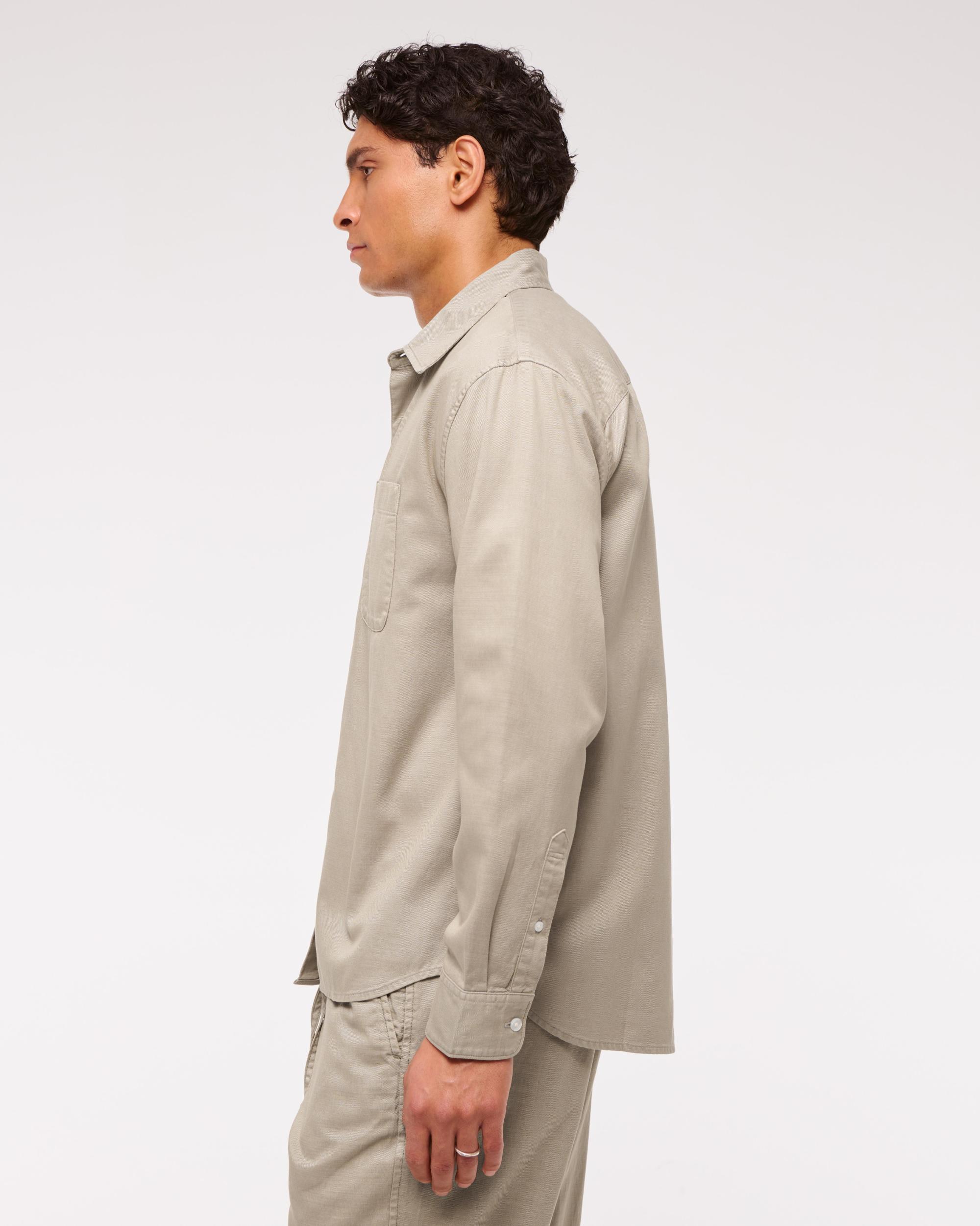 Long-Sleeve Garment Dye Button-Up Shirt Product Image