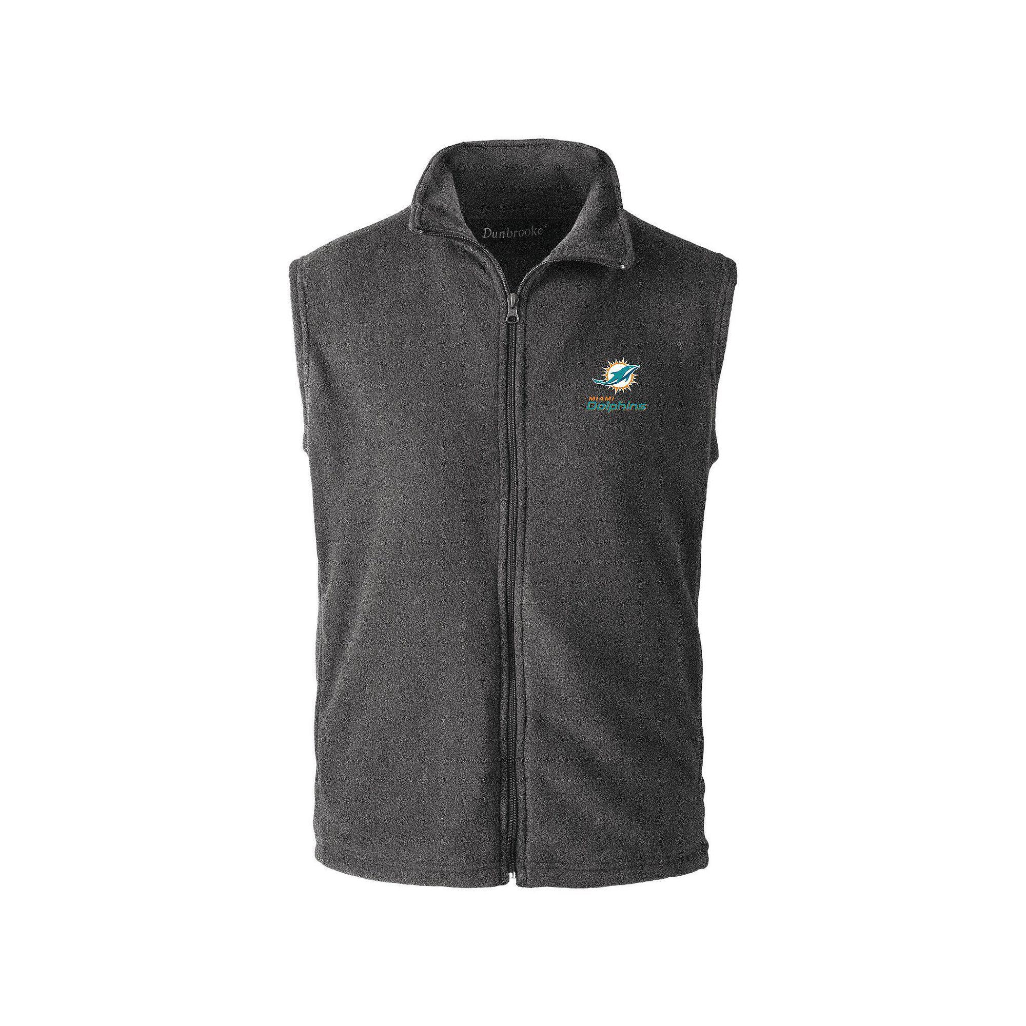 Men's Gray Miami Dolphins Houston Fleece Full-Zip Vest,  Product Image