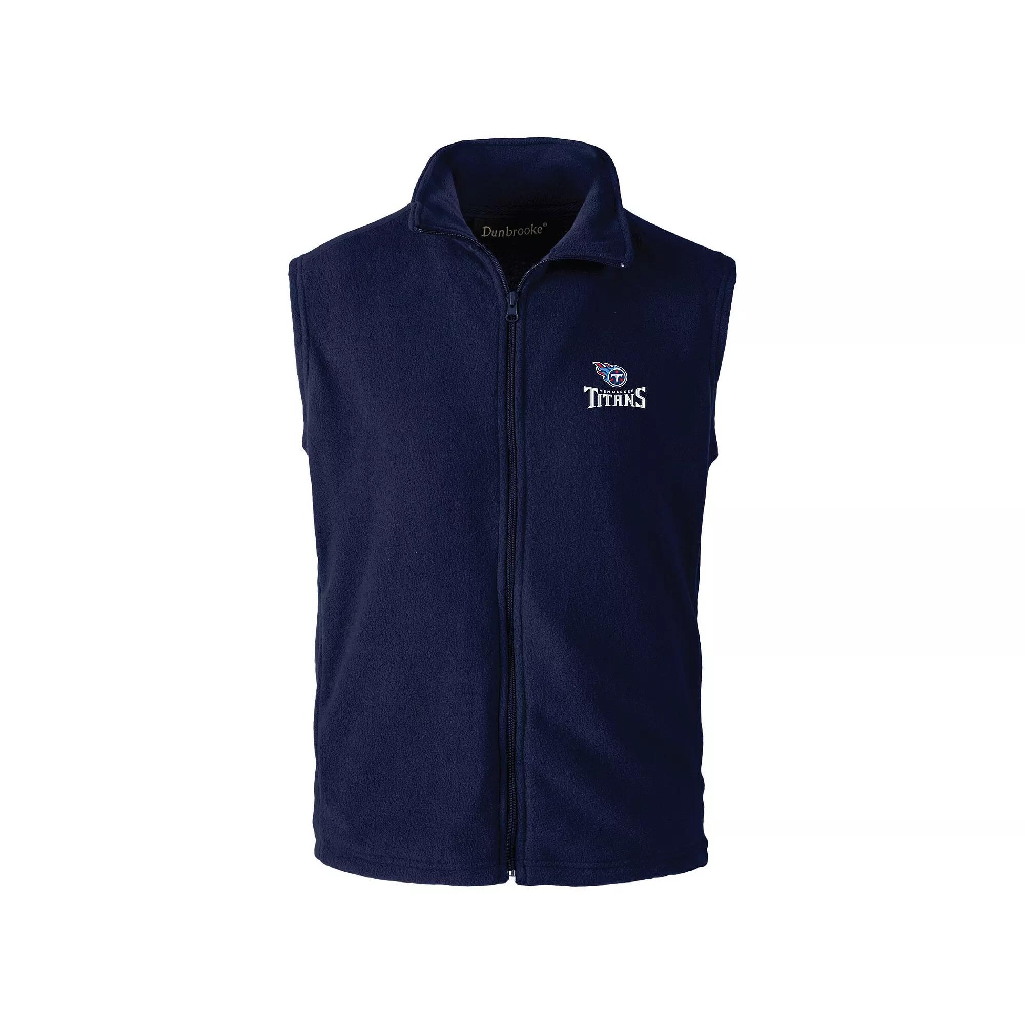 Men's Navy Tennessee Titans Houston Fleece Full-Zip Vest,  Product Image