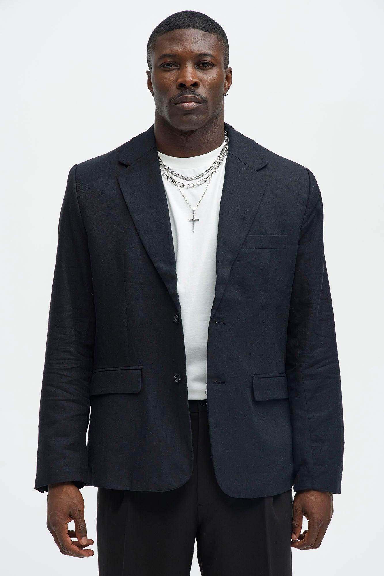 Bahamas Linen Suit Jacket - Black Product Image