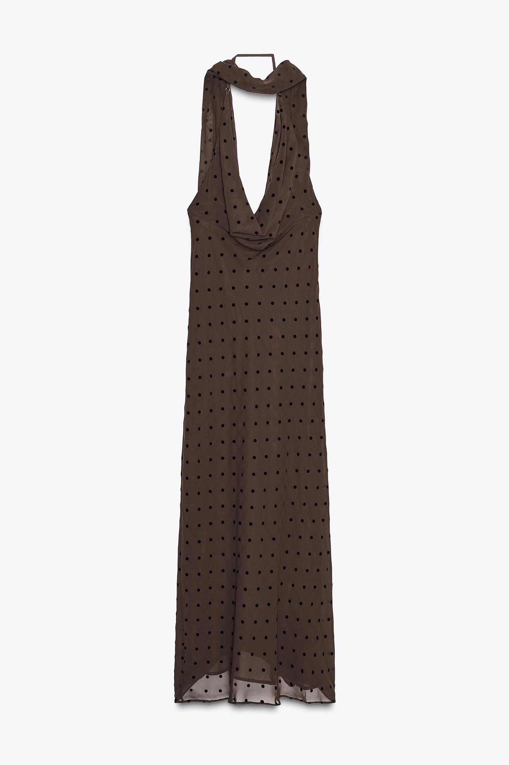 POLKA DOT SCARF MAXI DRESS Product Image