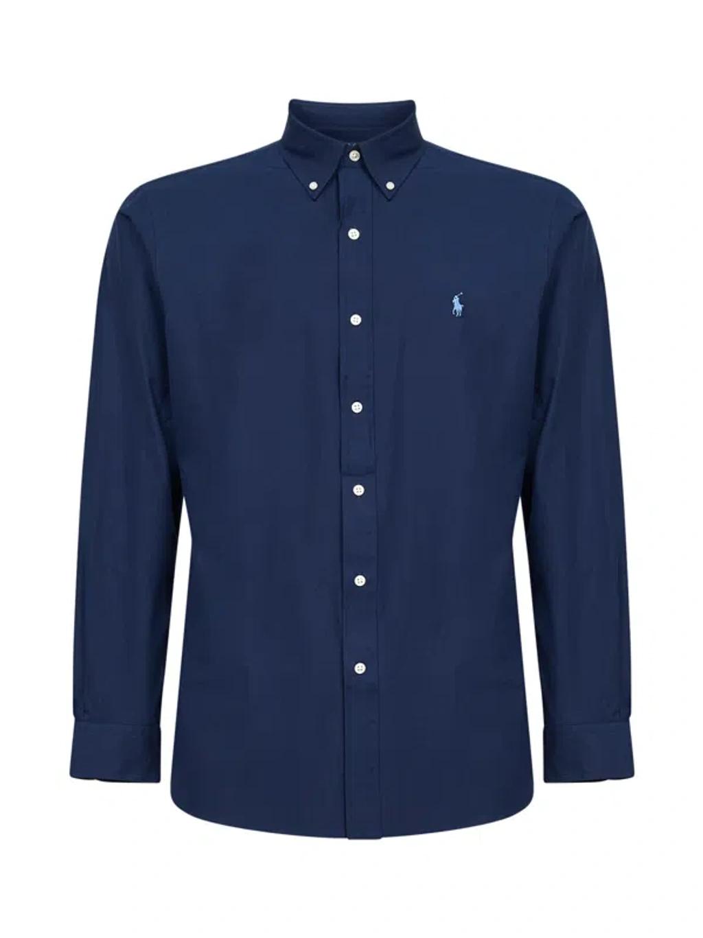 POLO RALPH LAUREN Camicia Bd In Popeline Stretch Slim-fit Shirt In Blue Product Image