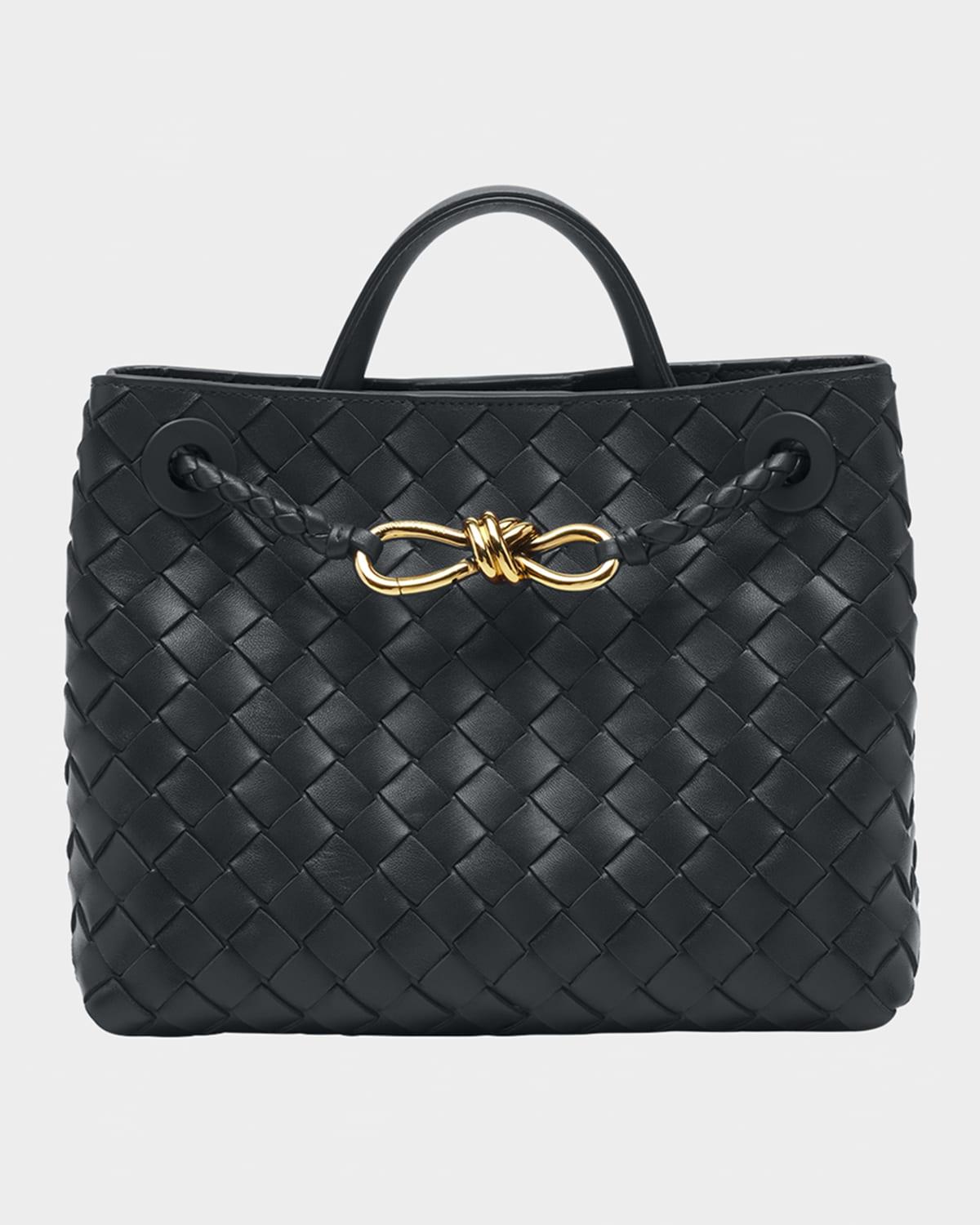 Womens Small Andiamo Intrecciato Leather Top-Handle Bag Product Image