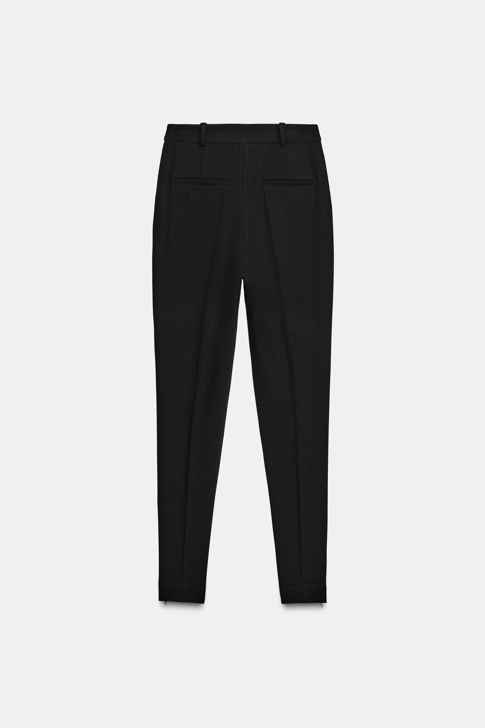 HIGH-WAISTED SLIM PANTS WITH ZIPPER HEM Product Image