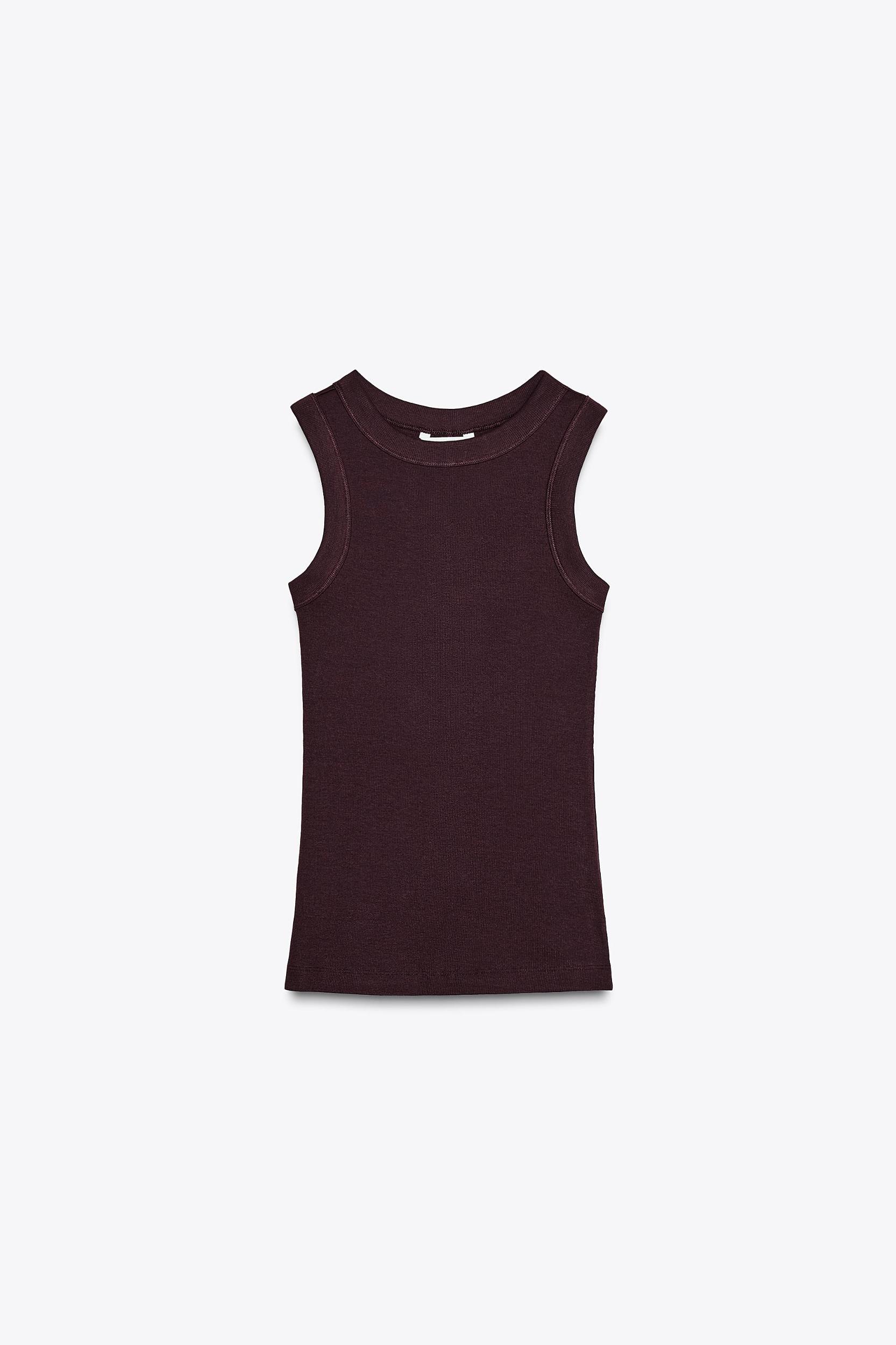 SLEEVELESS RIBBED T-SHIRT Product Image