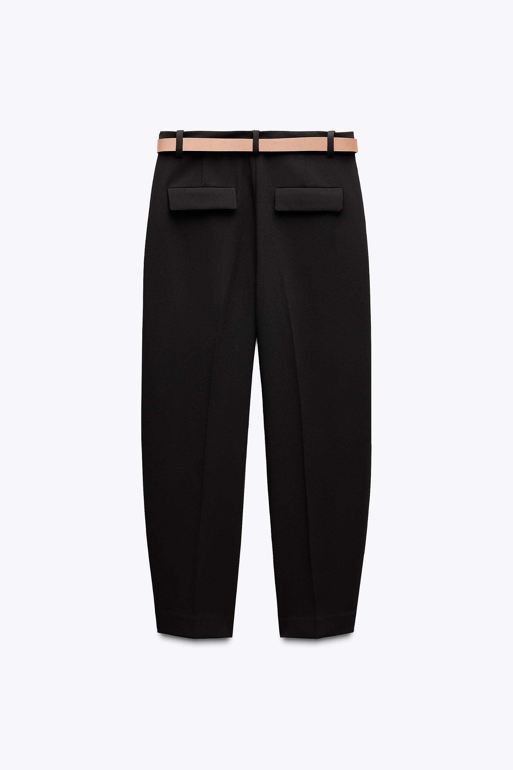 PLEATED PANTS WITH BELT Product Image