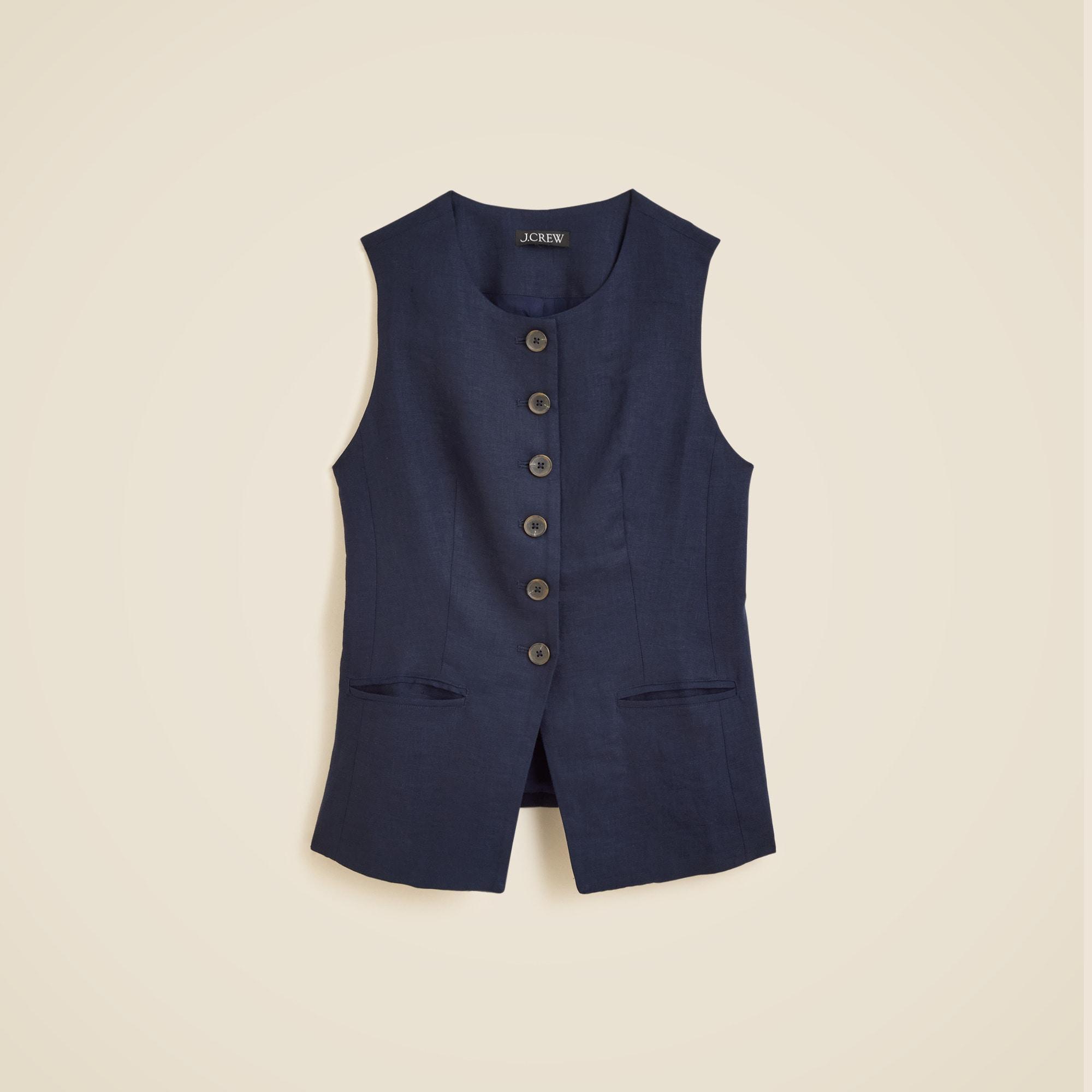 Cutaway vest top in linen Product Image