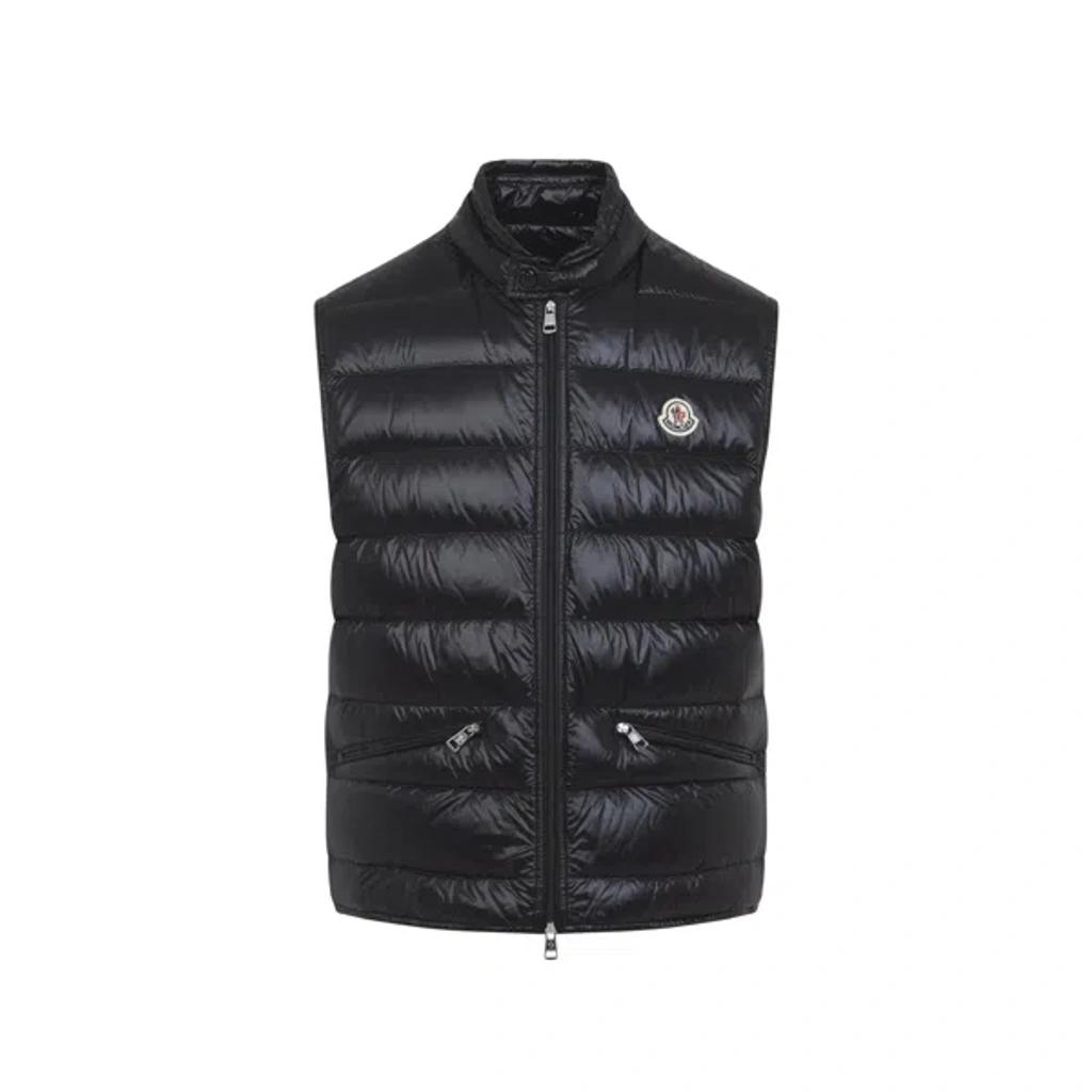 MONCLER High Collar Puffer Quilted Sleeveless Jacket In Black Product Image