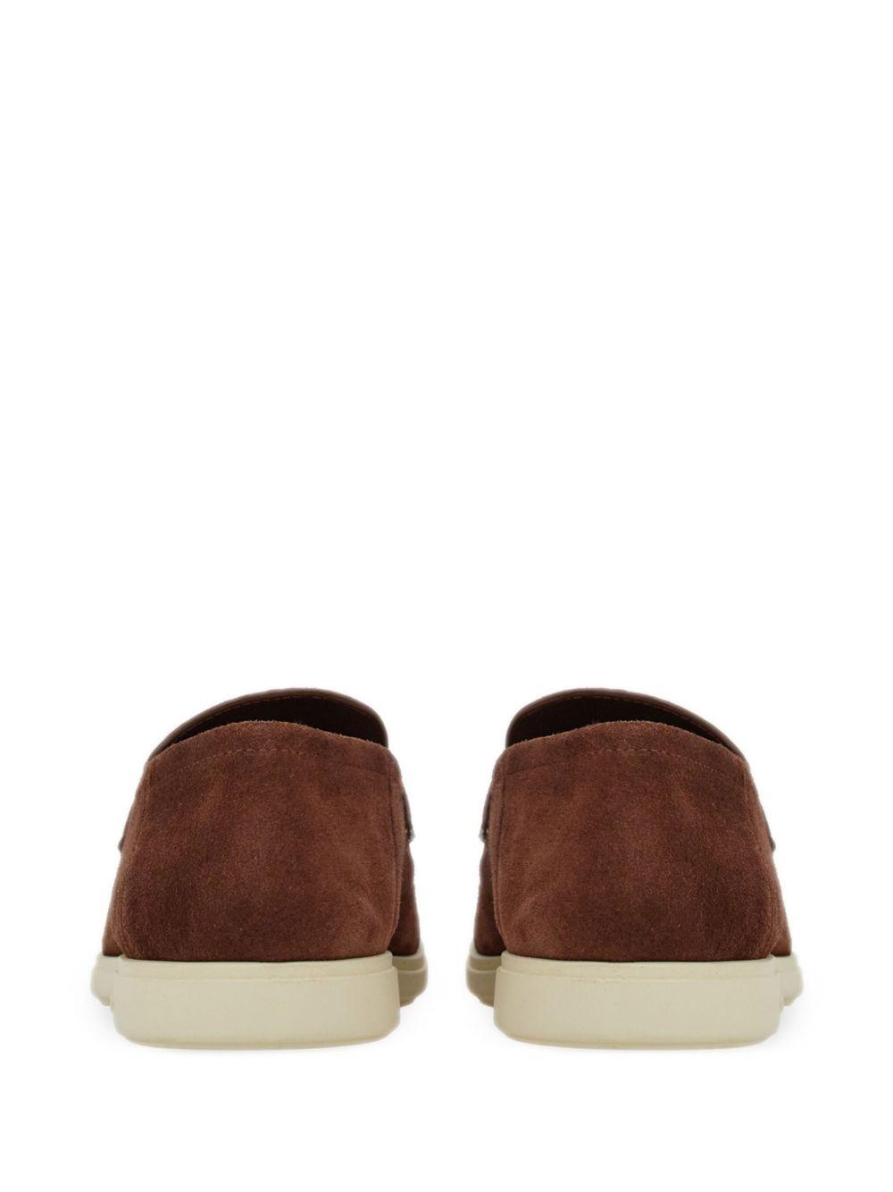 Gancini-plaque suede loafers Product Image