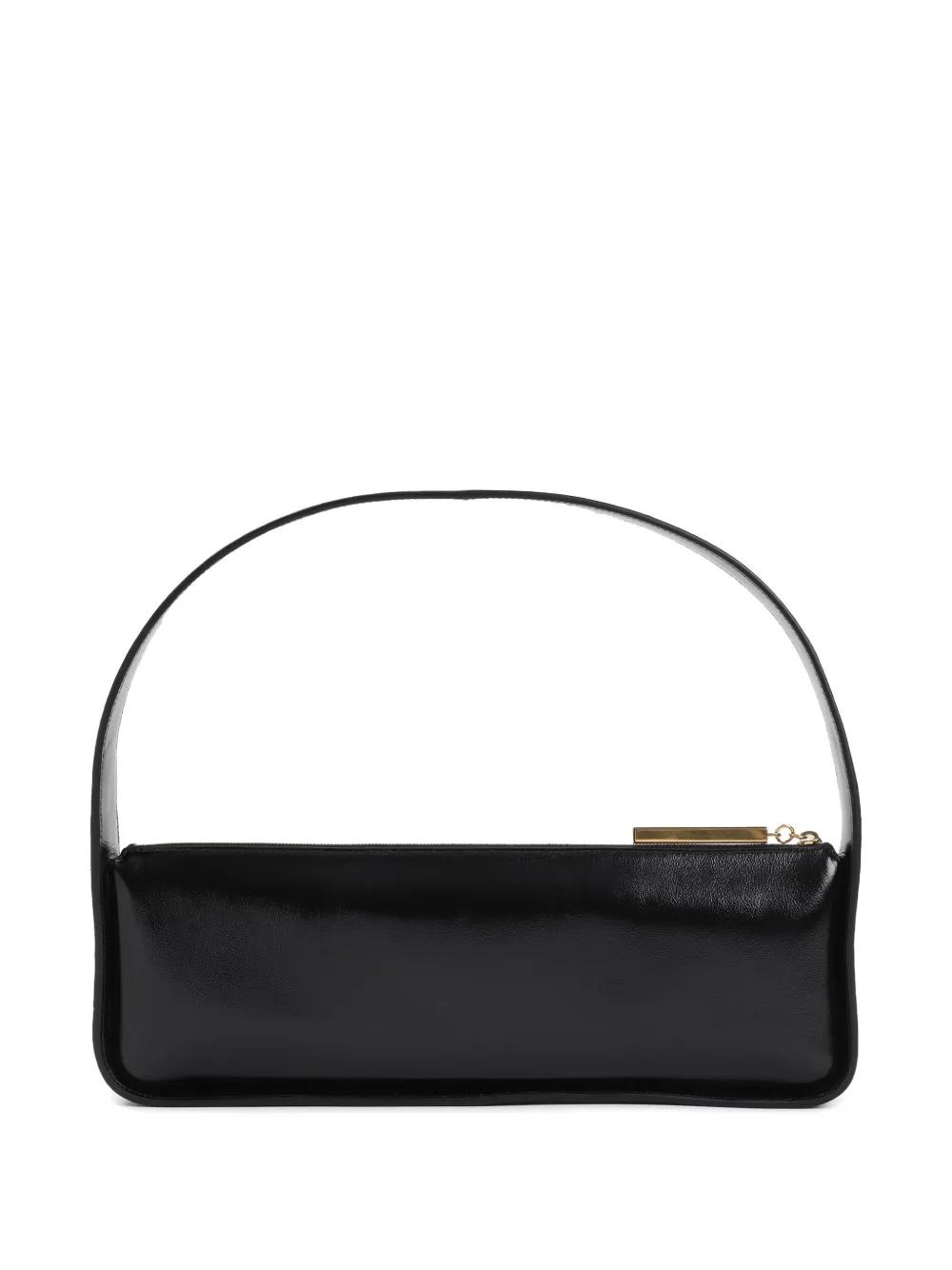 KHAITE Lori Crackle Patent Leather Shoulder Bag In Black Product Image