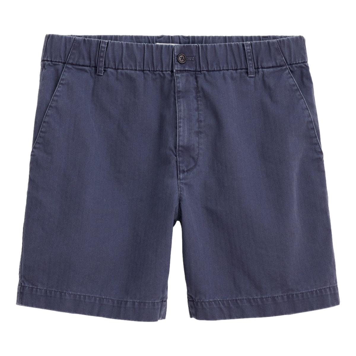Pull On Short In Cotton Herringbone Navy Product Image