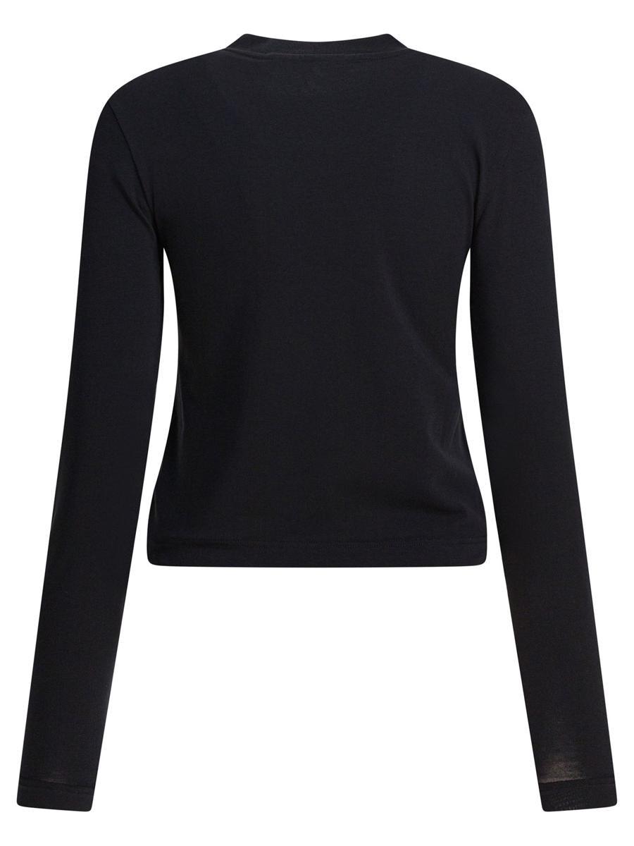 JACQUEMUS Top Le T-shirt Gros Grain In Cotone Stretch In Black Product Image