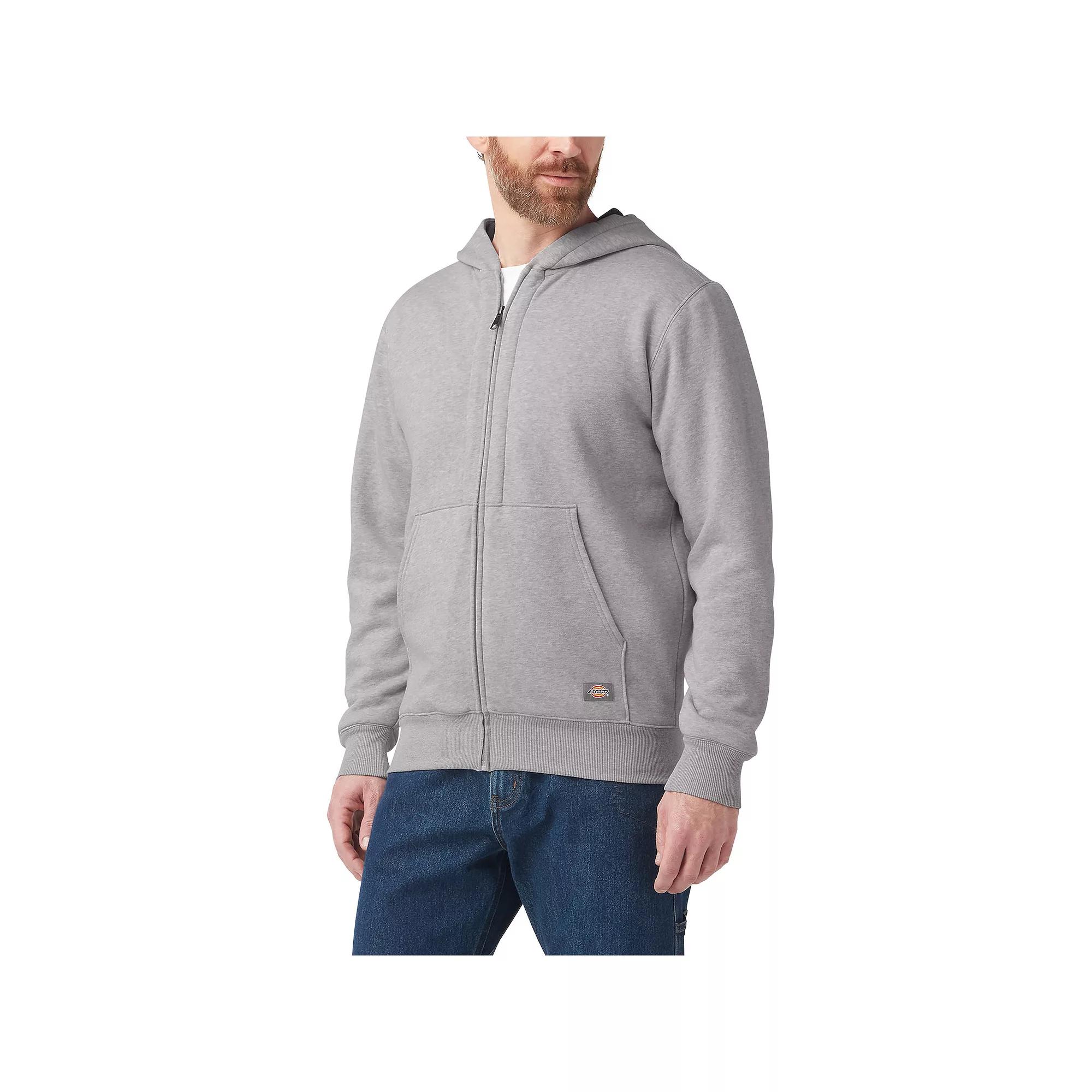 Men's Dickies Thermal Lined Full-Zip Fleece Hoodie, Size: XXL, Grey Gray Product Image