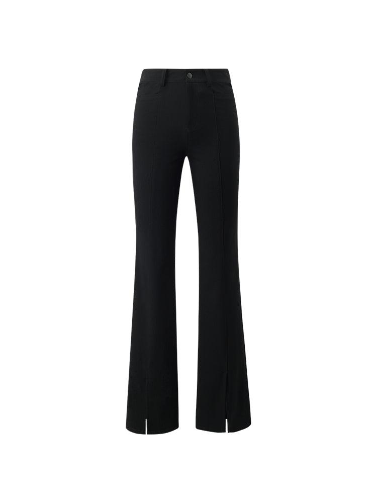 Stretchy High-Waisted Slit Women Pants Product Image