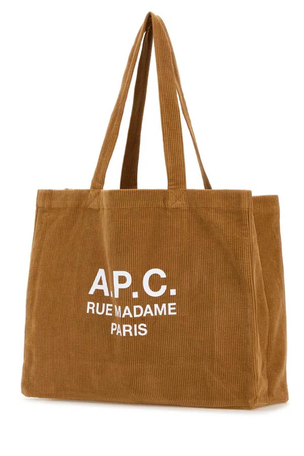 APC Corduroy Diane Shopping Bag With Dual Handles In Orange Product Image